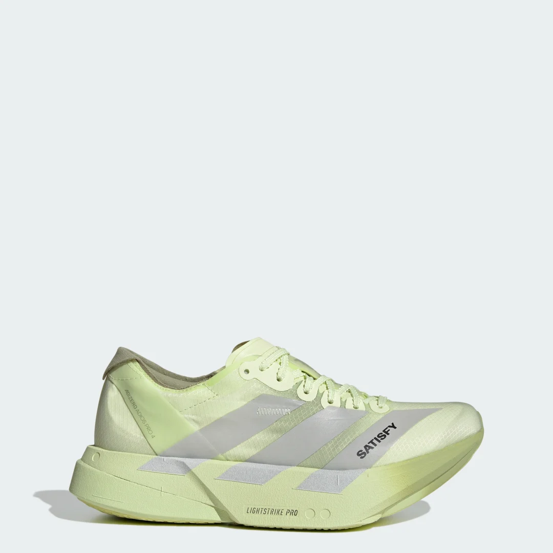 Detalle 2 de ADIZERO ADIOS PRO 4 SATISFY Shoes de Adidas — zancada verde para afrontar la pista