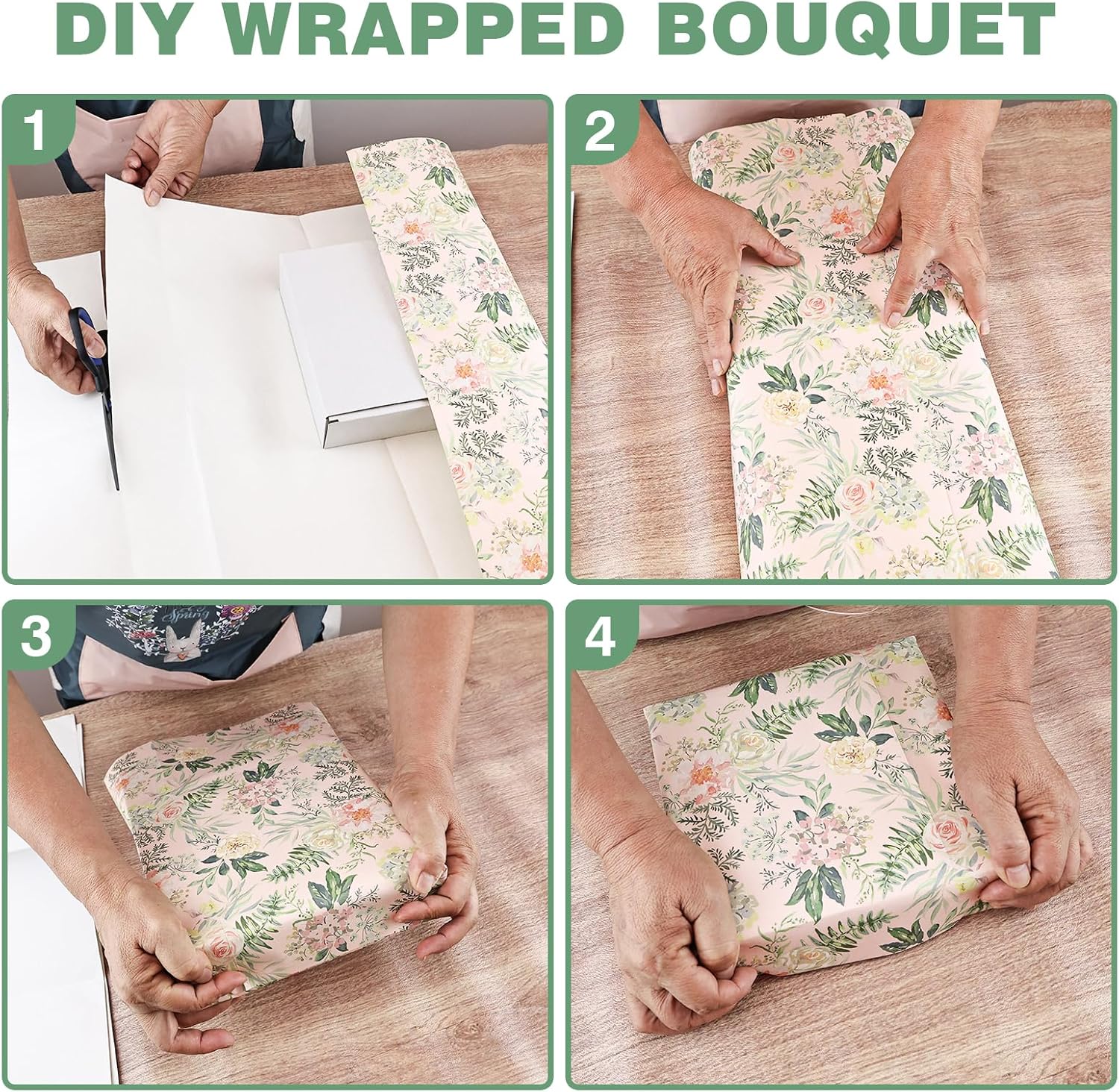 Thumbnail 5 de Kraft Wrapping Paper Sheet with Wild Flower Design – Ideal for Gifts, Crafts and Occasions