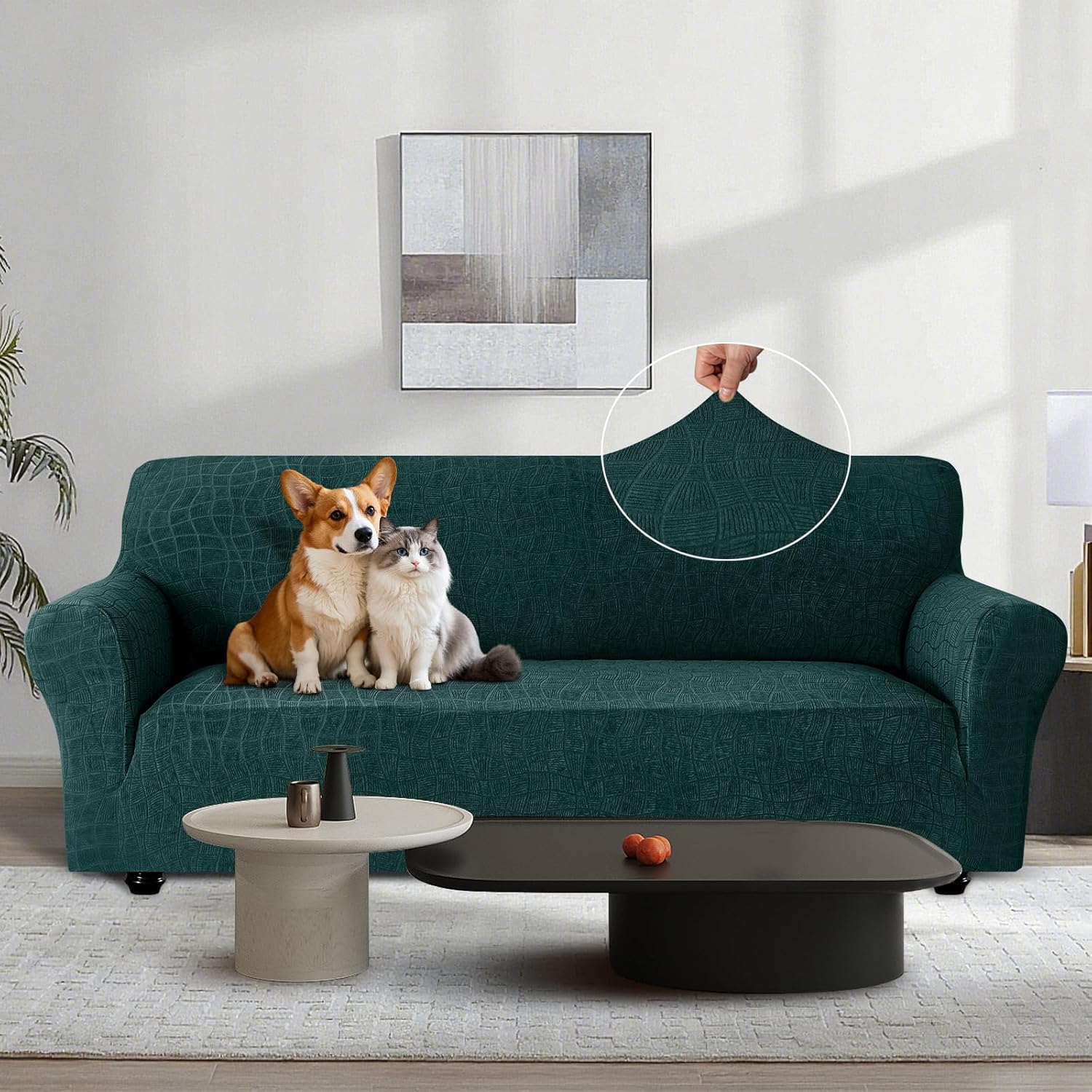 Thumbnail 1 de Ystyle Copridivano Impermeabile 4 Posti Con Braccioli – Copri Divano Elastico, Antimacchia e Antiscivolo in Verde Scuro