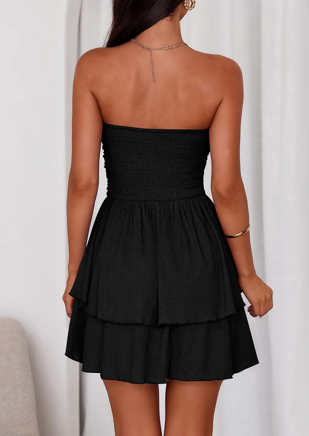 Detalle 2 de PRETTYGARDEN Women's 2026 Summer Strapless Tube Mini Dress