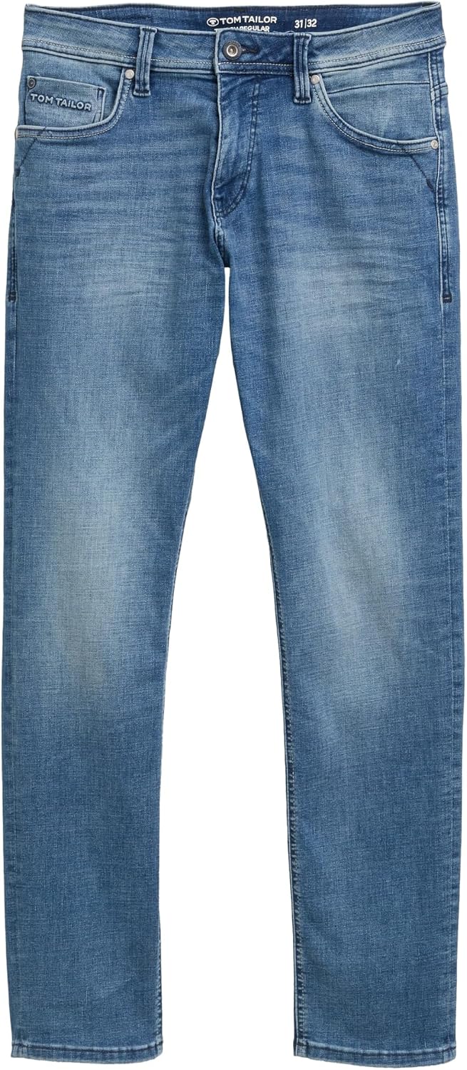 Detalle de TOM TAILOR Herren Marvin Straight Jeans mit Stretch (Five-Pocket, Coolmax)
