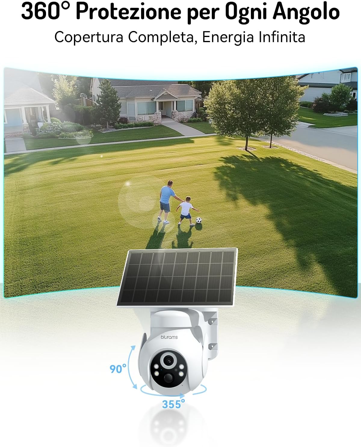 Thumbnail 6 de blurams 2K Telecamera Esterno con Pannello Solare – Sicurezza wireless 360° con energia solare