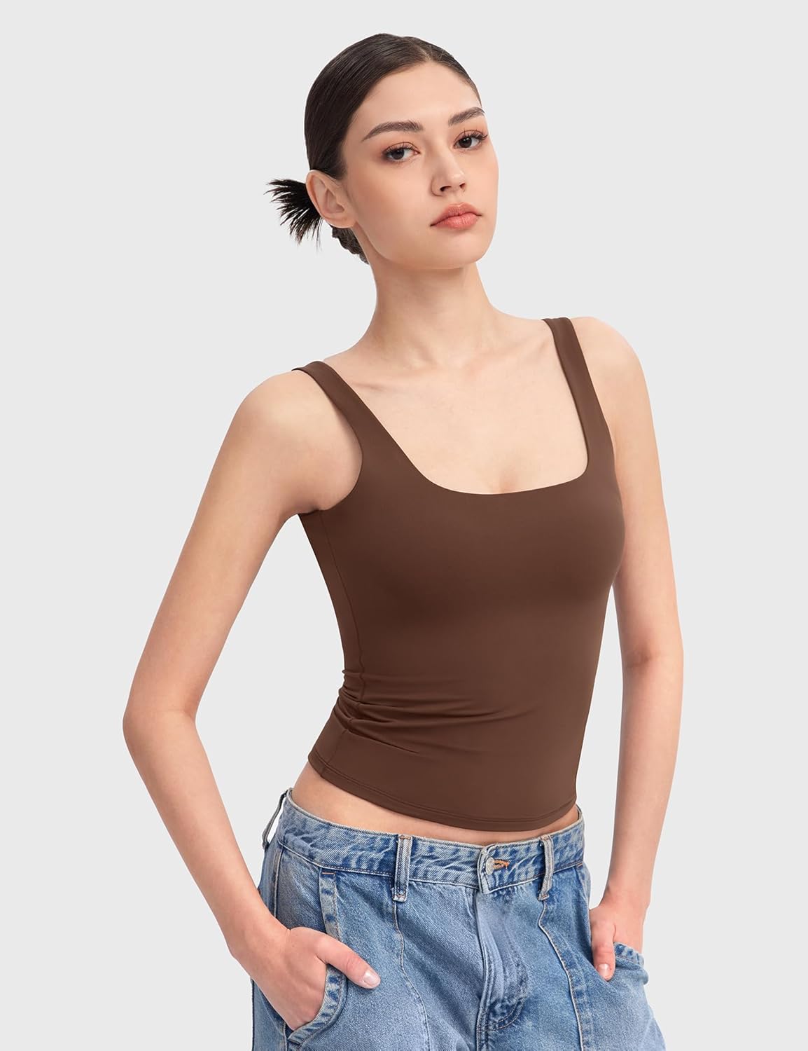 Thumbnail 1 de PUMIEY Women's Square Neck Tank Top