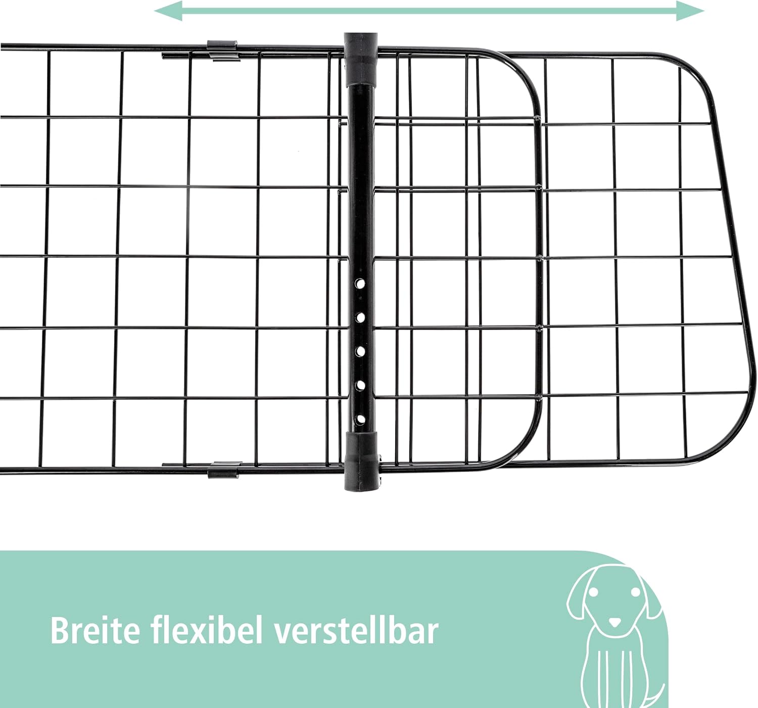 Detalle 2 de Kerbl Pet Car Safety Gate, 96-145 cm x 30 cm – Boot Divider for Safe Transport of Dogs