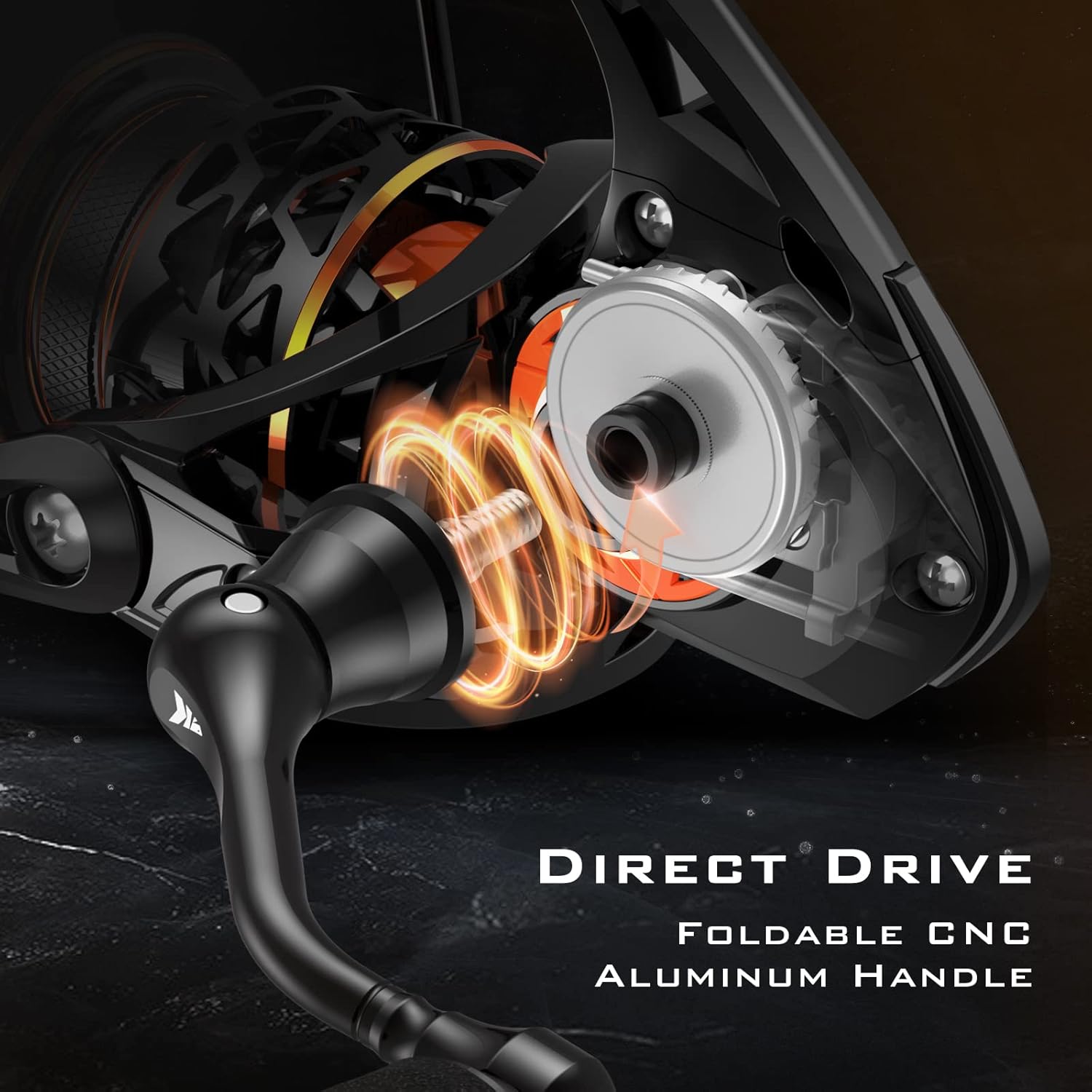 Thumbnail 4 de KastKing Zephyr Spinning Reels (7+1/6+1 BB) – Carbon Fiber Drag, CNC Spool, Sizes 500/1000 SFS (Black/Green/Orange)