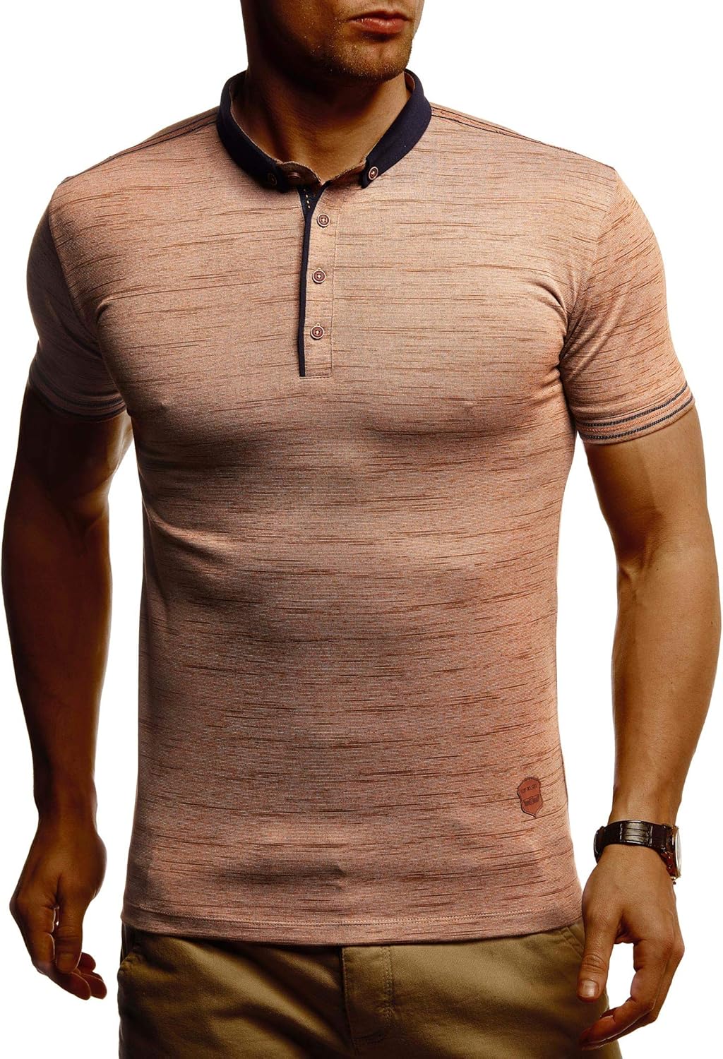 Thumbnail 3 de Leif Nelson LN1310 – T-shirt à col polo pour homme en coton basique, coupe ajustée
