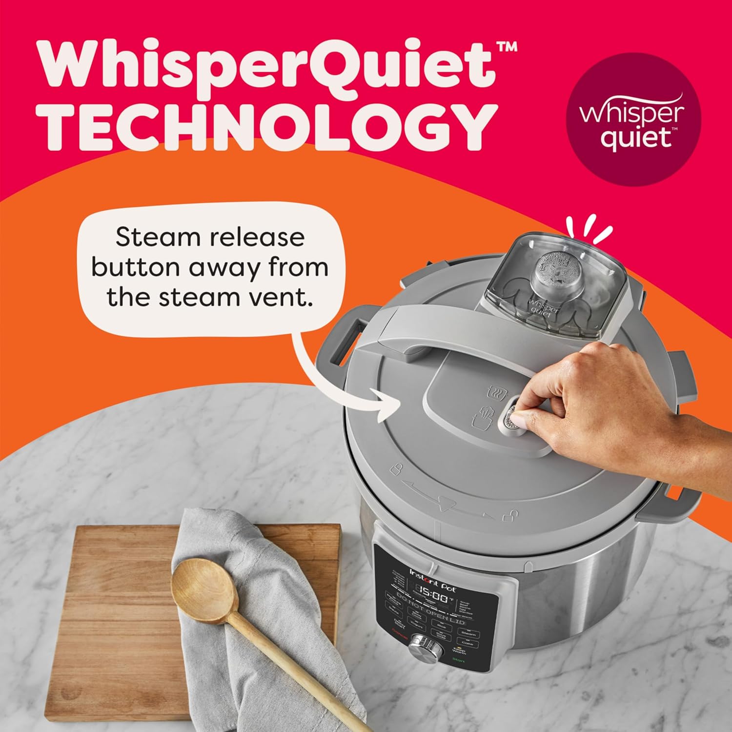 Thumbnail 3 de Instant Pot 6-Quart Whisper Quiet 9-in-1 Electric Pressure Cooker (Stainless Steel)