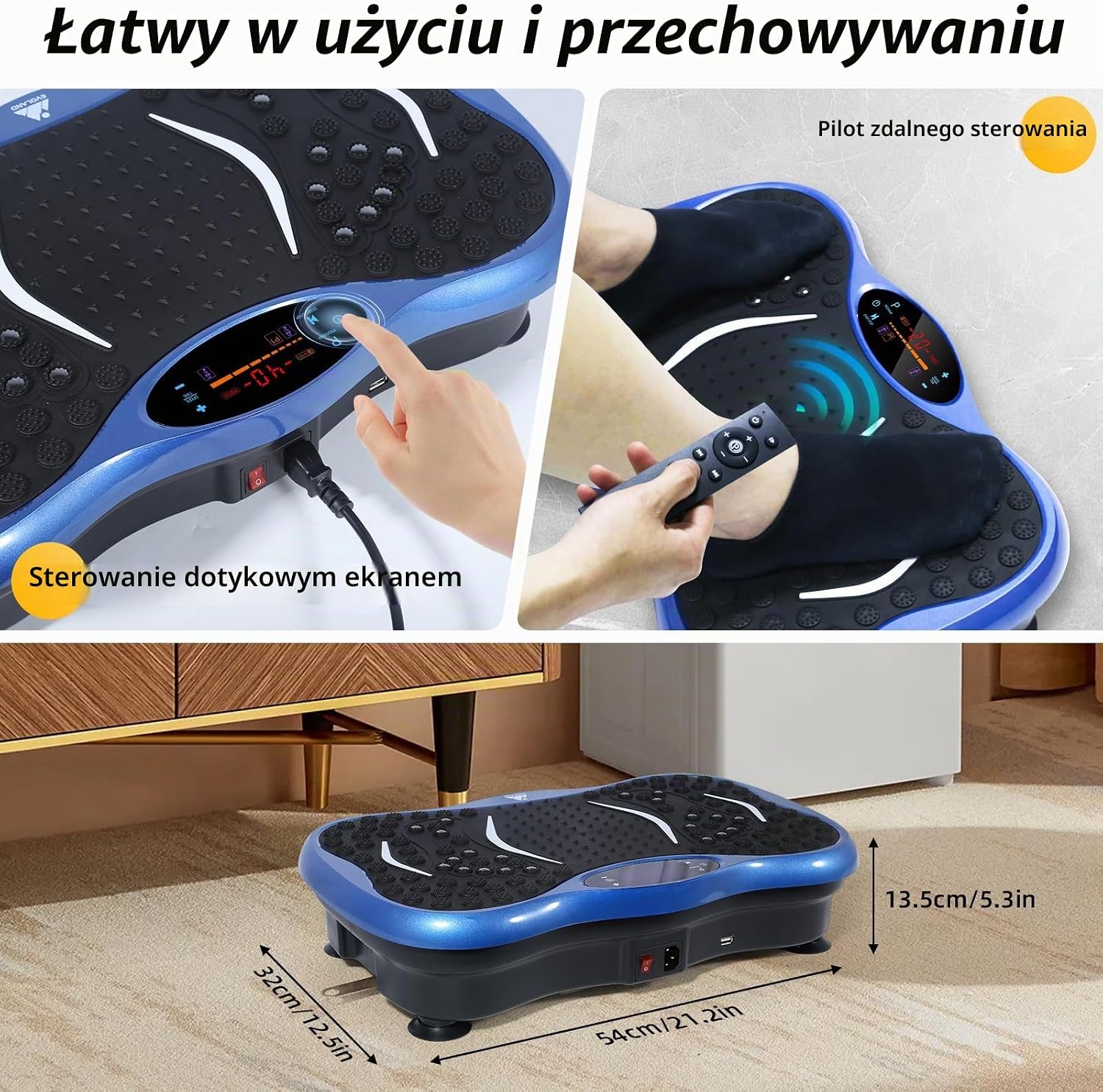 Detalle 2 de EVOLAND płyta wibracyjna z 5 programami, 99 poziomami i głośnikiem Bluetooth