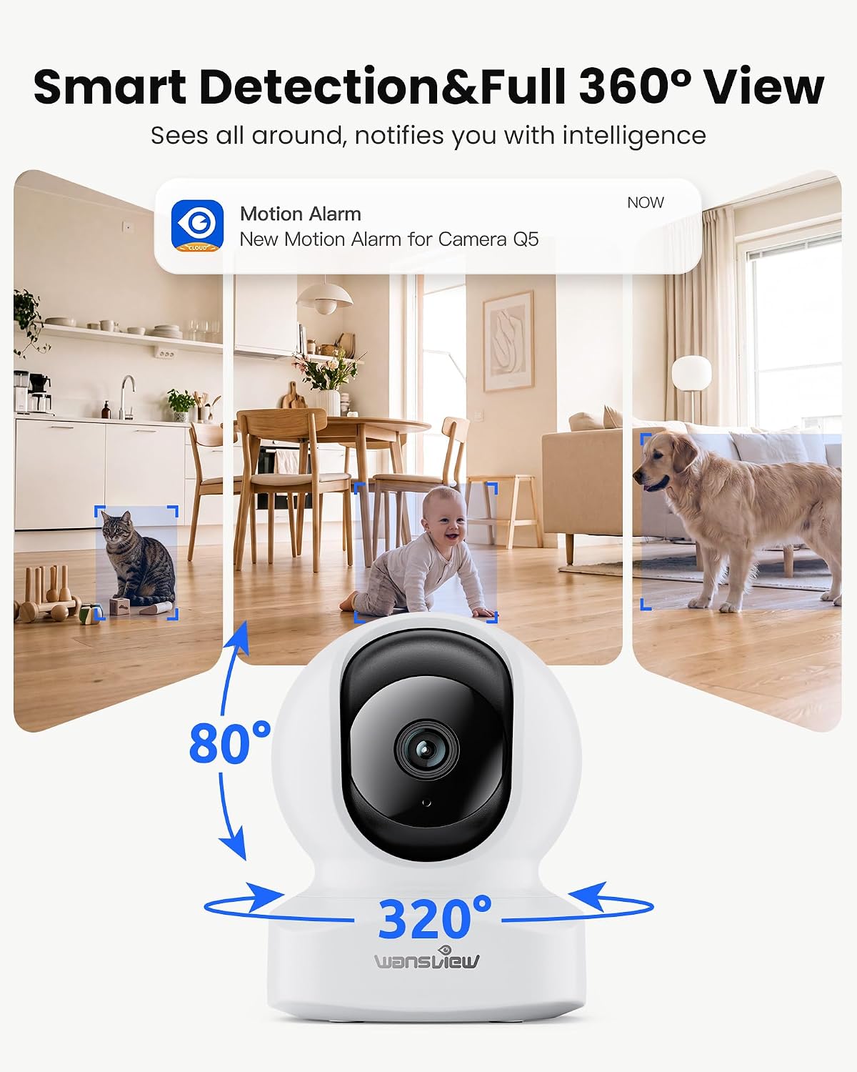 Thumbnail 6 de wansview Q5 2K Indoor Pet Camera with Pan/Tilt