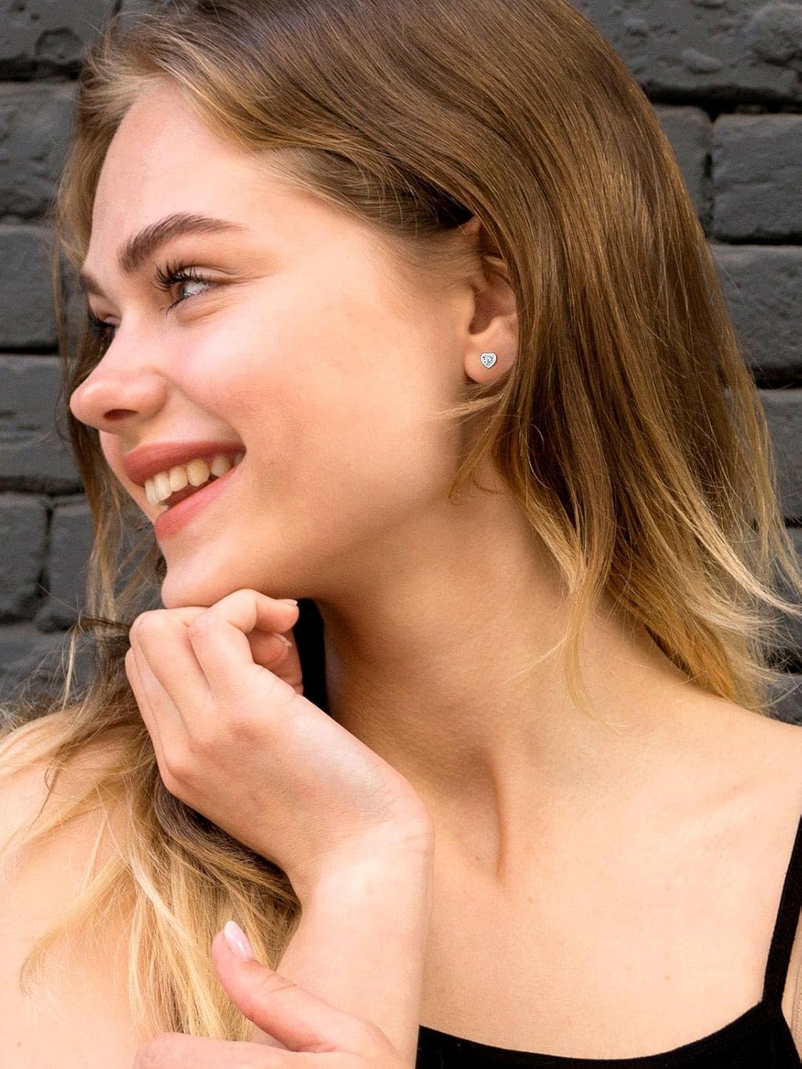Detalle de Supcare Orecchini Donna Argento 925 con Cuore e Lettera Iniziale A–Z | Zirconi Anallergici, Confezione Regalo
