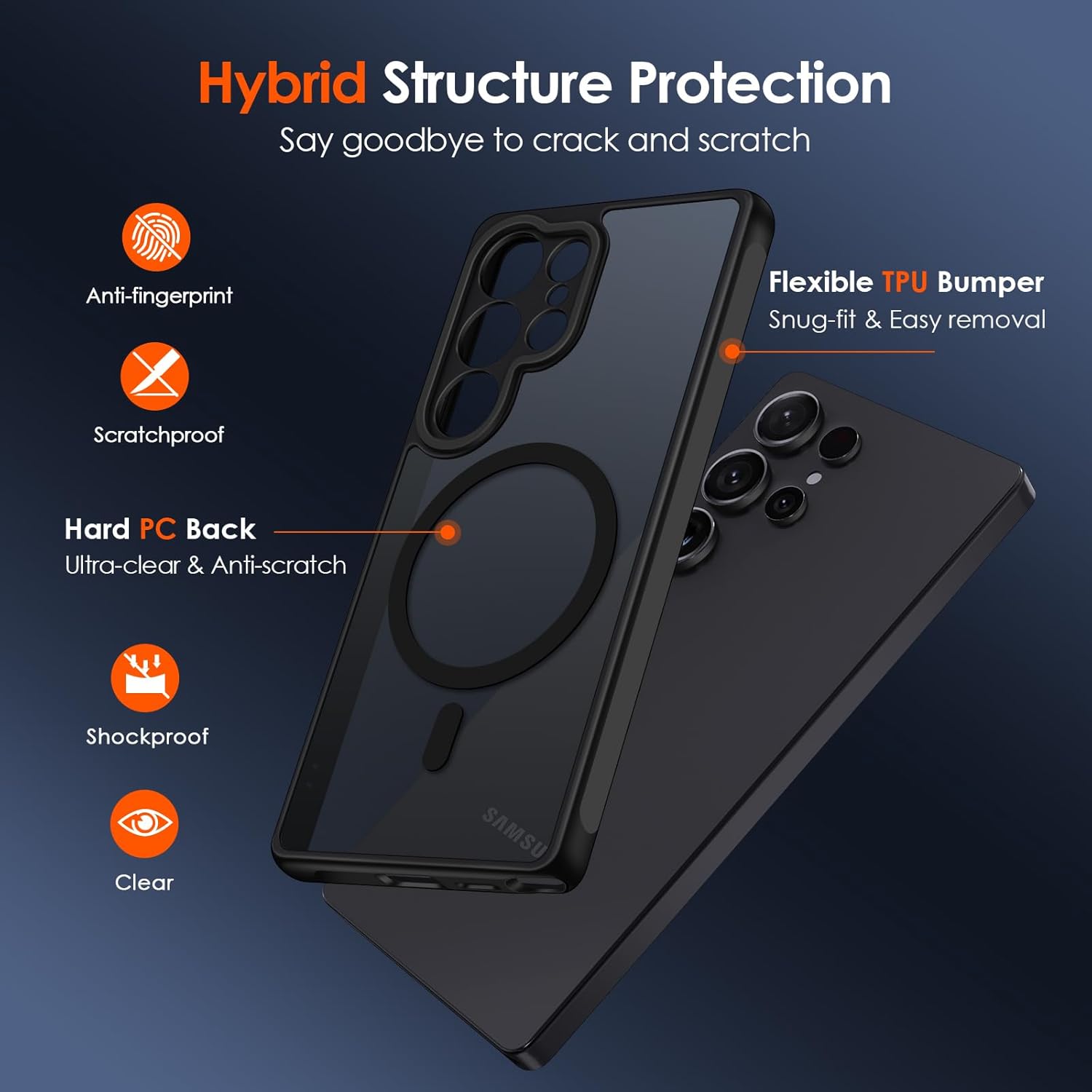 Thumbnail 2 de ivoler Magnetic Case for Samsung Galaxy S25 Ultra 5G (6.9") – MagSafe compatible slim shockproof cover, black