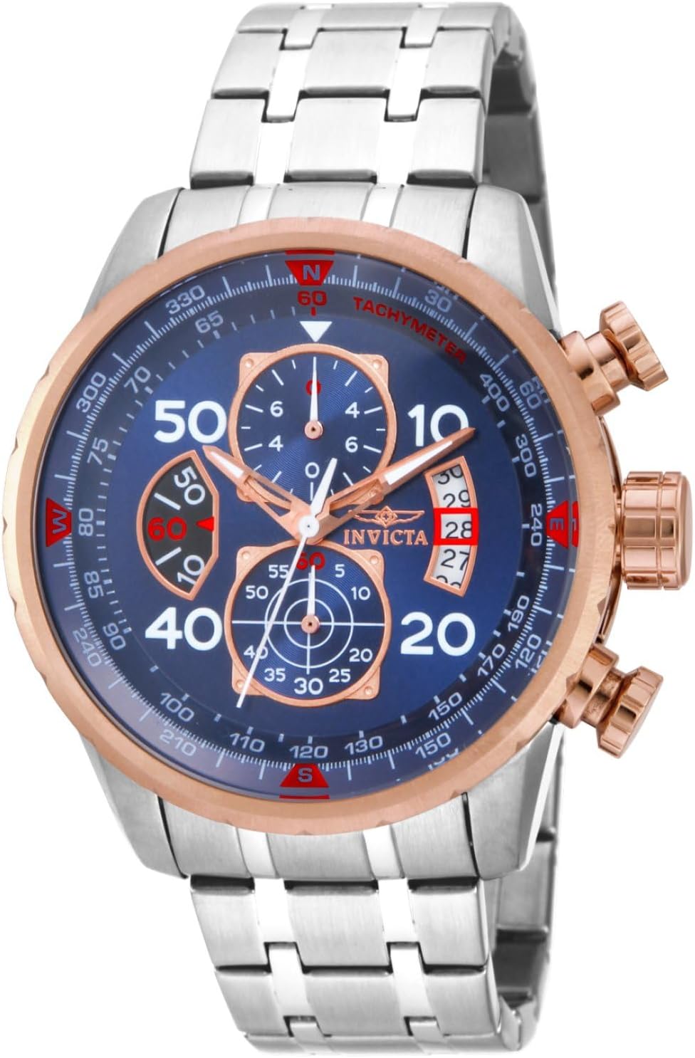 Thumbnail 2 de Invicta Aviator Homme – Montre quartz en acier inoxydable, cadran noir, 10 bars, 2 ans de garantie