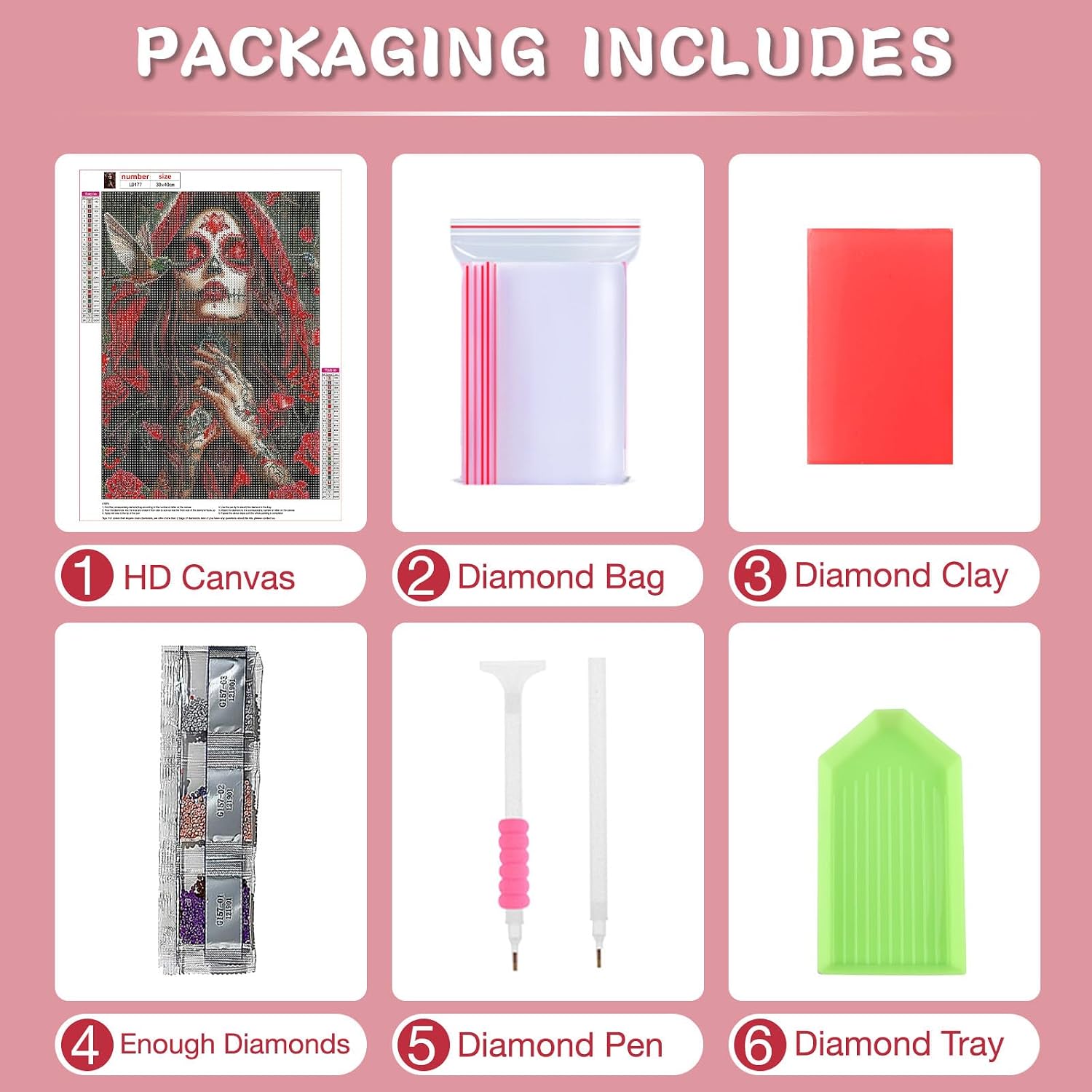 Detalle 2 de RICUVED Diamond Painting Kit, 12x16 Inch