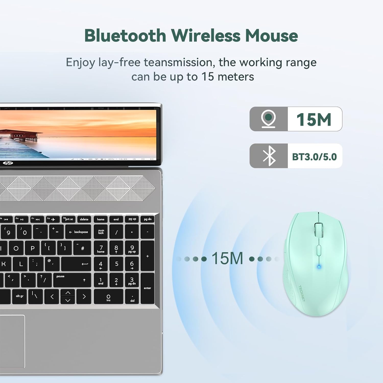 Thumbnail 2 de TECKNET Classic Bluetooth Mouse: 4800 DPI, Dual Bluetooth, 24-Month Battery Life