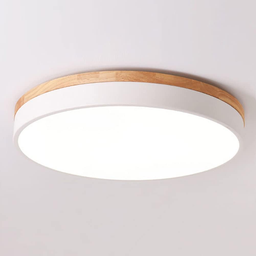 Detalle de Yiisem DY20260611A2 Wood LED Flush Mount Ceiling Light, Dimmable, 5 CCT