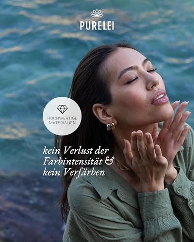 Detalle de PURELEI Drop Ohrringe (Gold) – Tropfen aus langlebigem Edelstahl