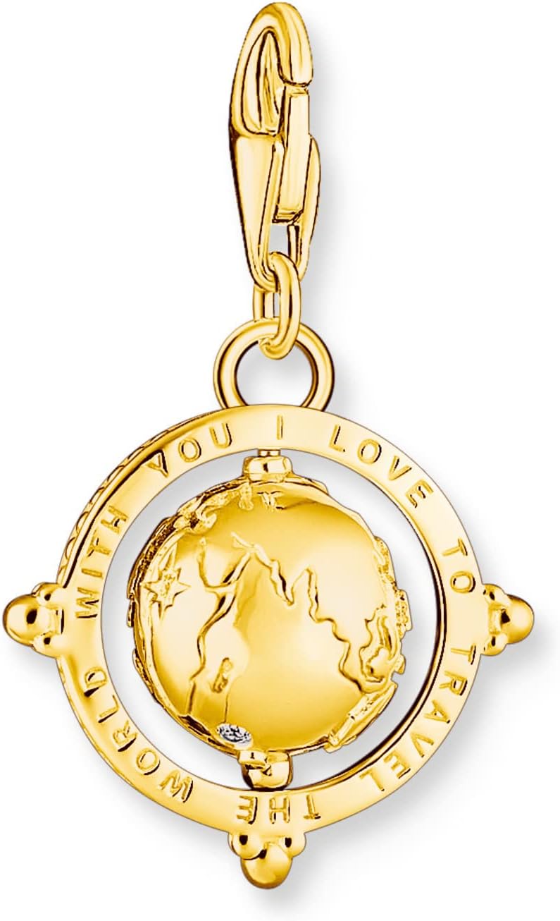 Detalle 1 de THOMAS SABO Charm-AnhĂ€nger Weltkugel vergoldet 750 đ