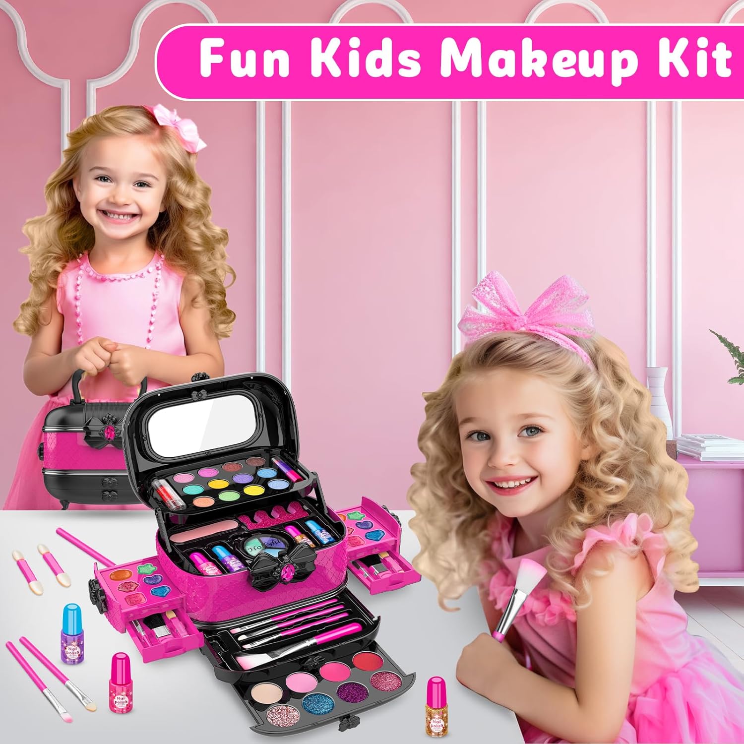 Thumbnail 5 de Hollyhi 58 Pcs Kids Makeup Kit 💄