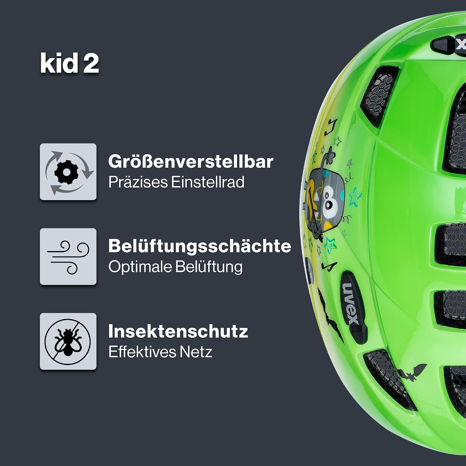 Thumbnail 1 de uvex Kid 2 Kinder-Fahrradhelm – leichter Schutz mit IAS Größenanpassung