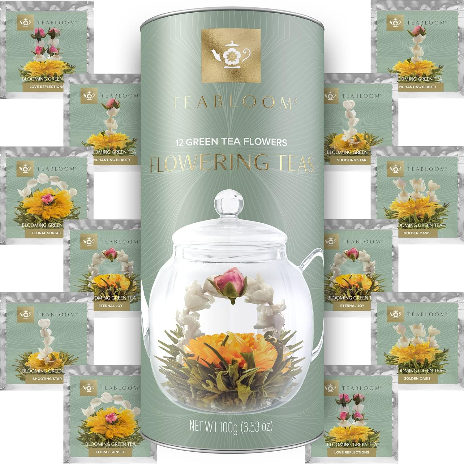 Detalle 2 de Teabloom Juego de Té Completo con Taza y Tés en Flor 🍵