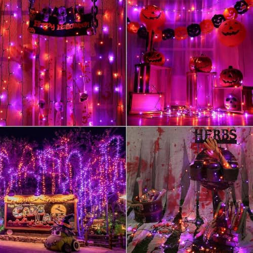 Thumbnail 5 de Joomer Halloween Guirnalda Luces Exterior 20M 200 LED Naranja Morado