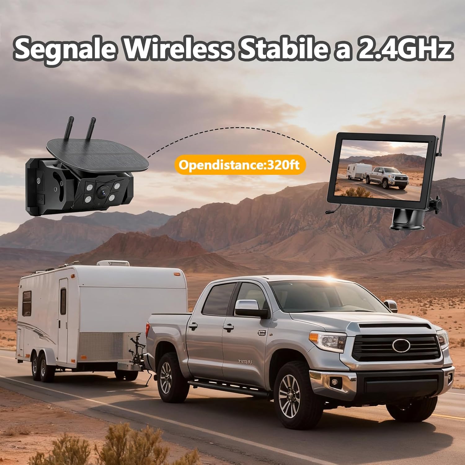 Thumbnail 4 de VASTEND VS-7C Telecamera solare retromarcia wireless magnetica con monitor 7" 1080P e visione notturna