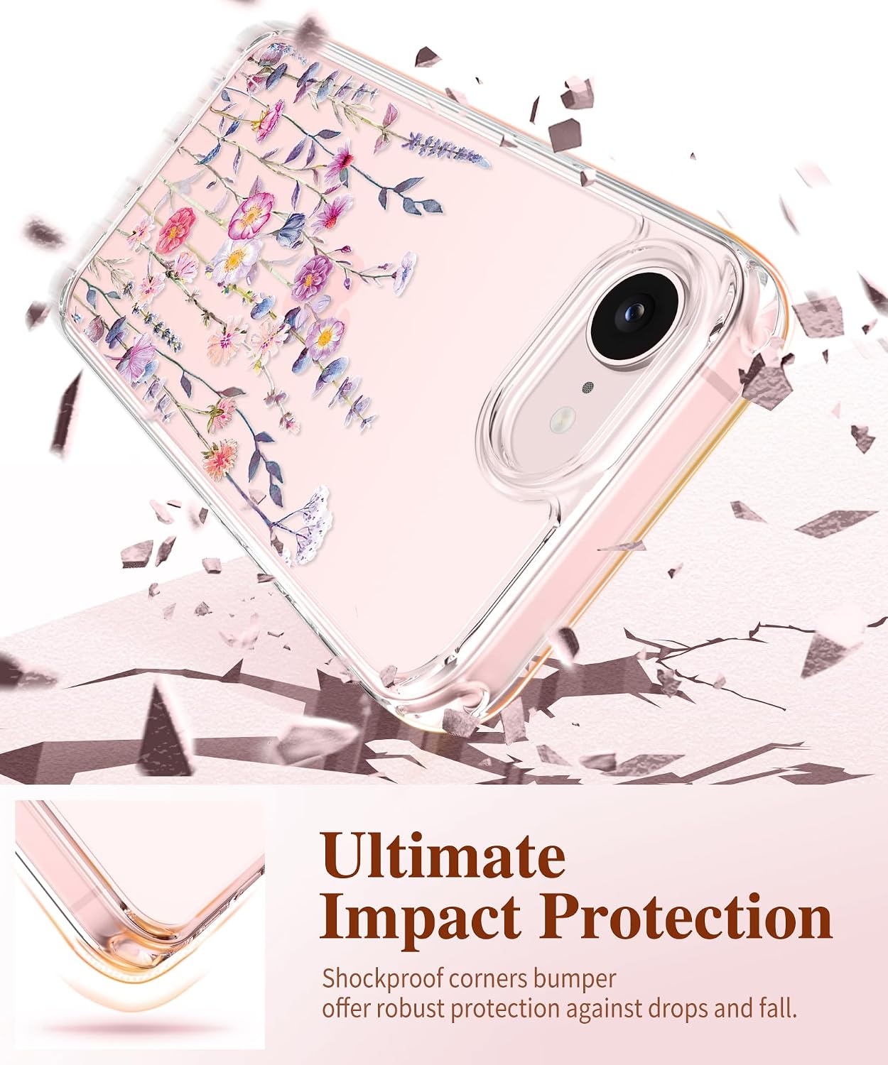 Thumbnail 3 de GVIEWIN Floral Clear Case for iPhone 17e/16e