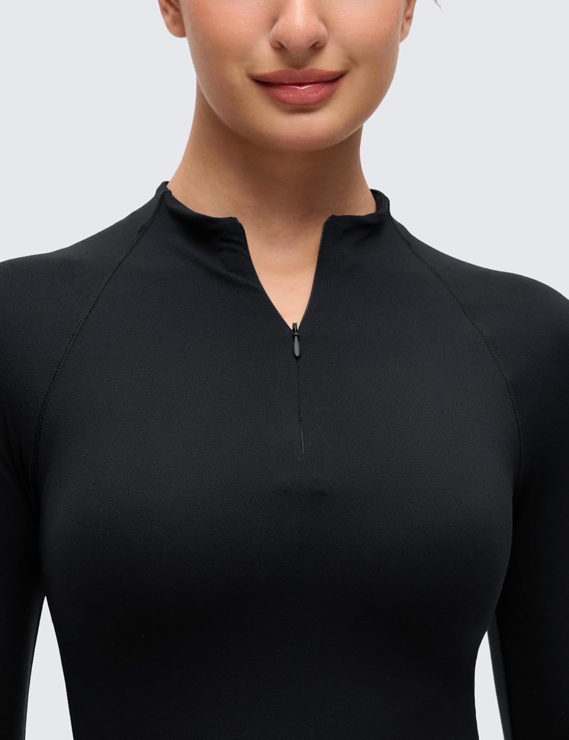 Detalle de CRZ YOGA Womens Softembrace Half Quarter Zip Long Sleeve Top