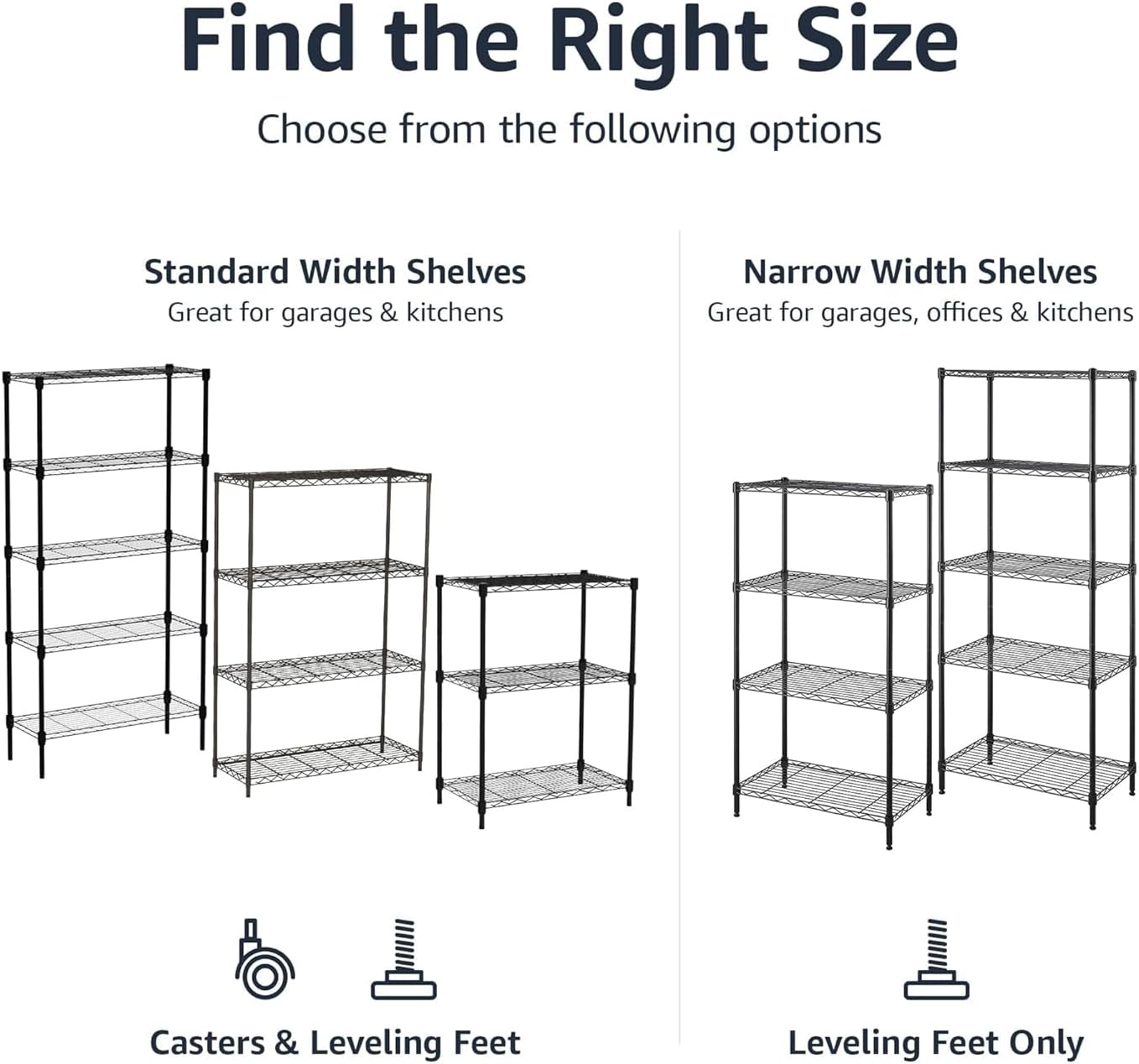 Detalle 2 de Amazon Basics regał magazynowy, 5 półek, stalowa konstrukcja, udźwig do 795 kg