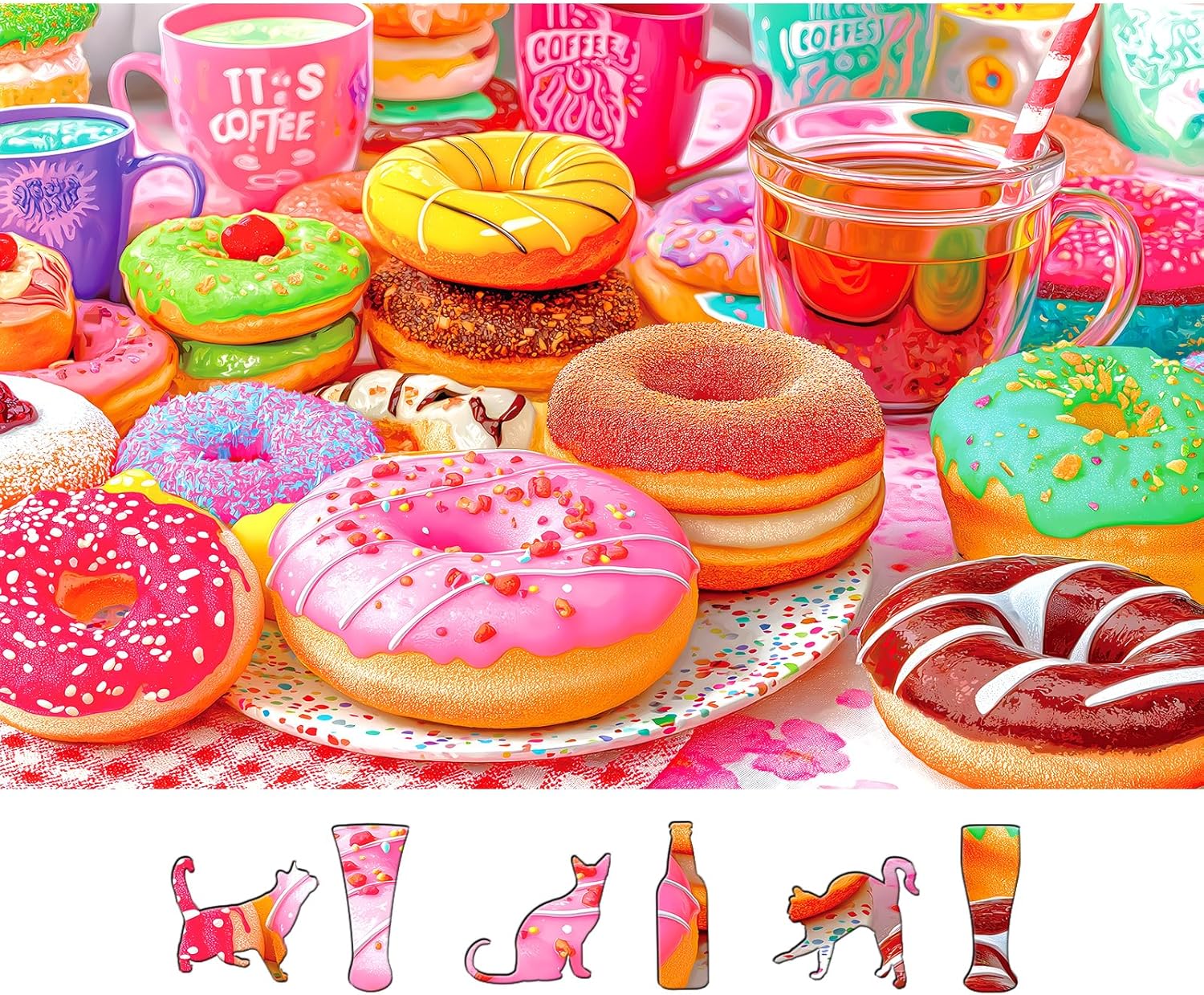Thumbnail 6 de Fall City Landscape 1000-Piece Jigsaw Puzzle for Adults — Autumn Funny Colorful Puzzle with Letters on Back