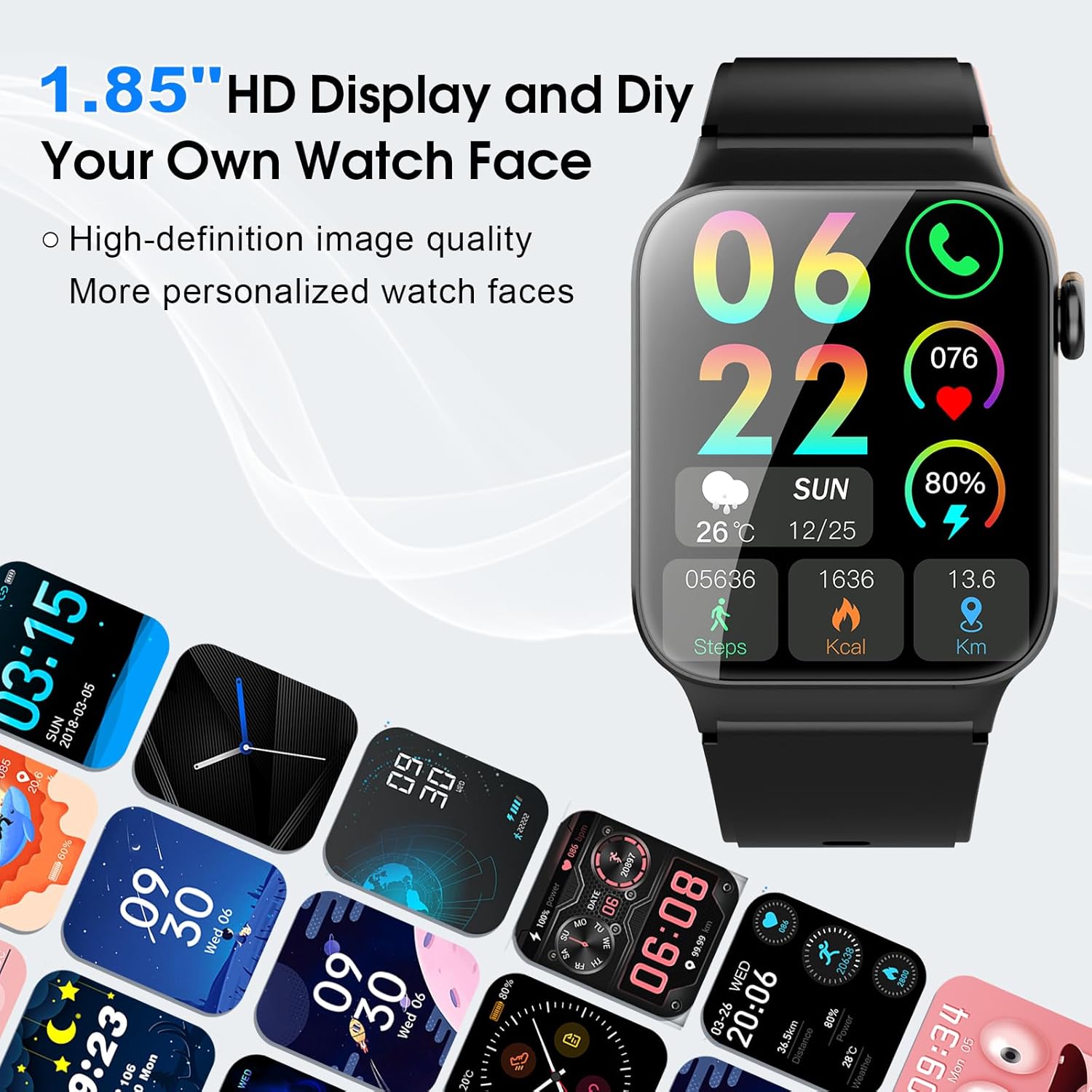 Thumbnail 4 de STECEi Smartwatch Uomo Donna con chiamate, notifiche e IP68 da 1,85