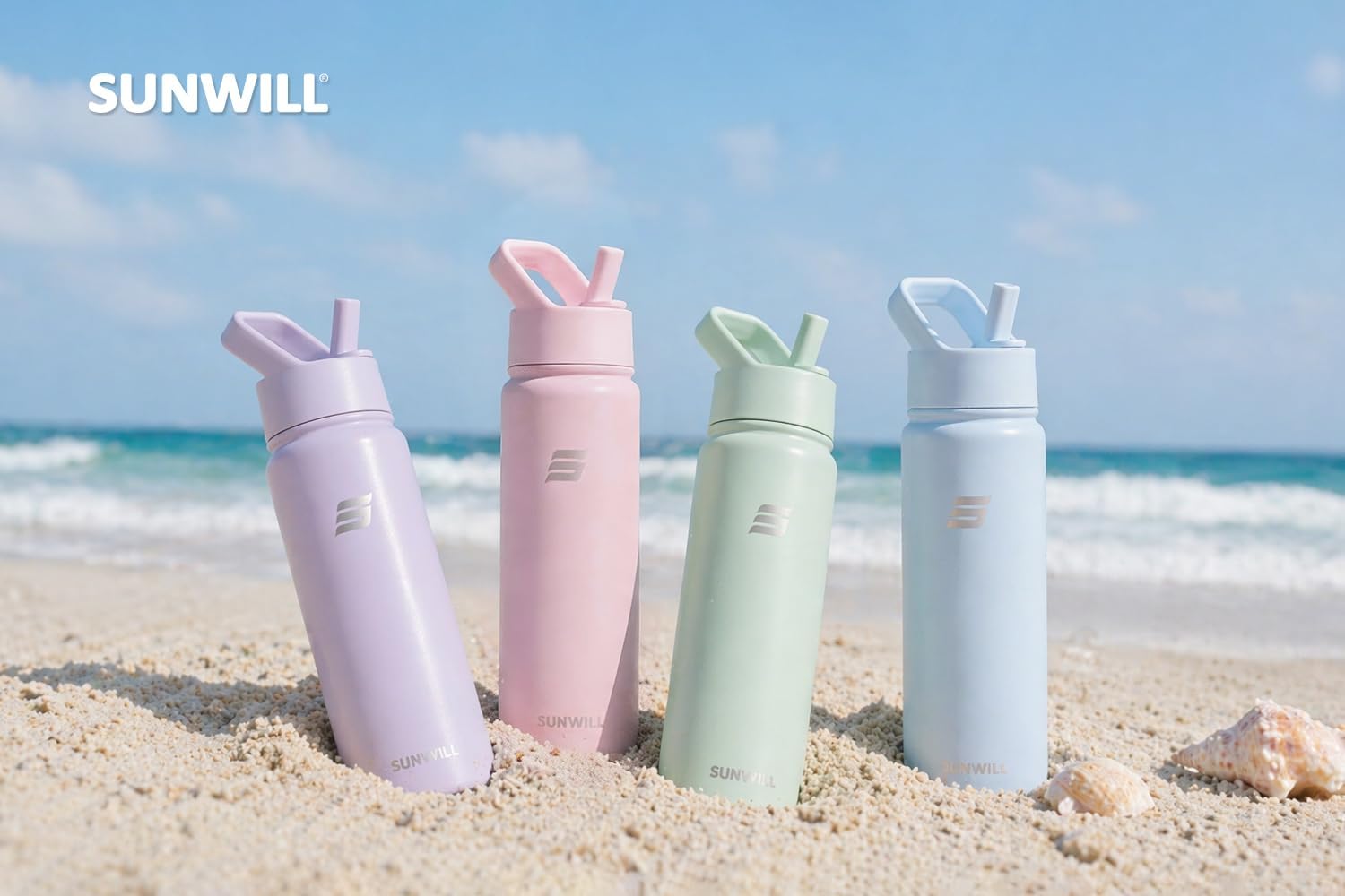 Thumbnail 6 de SUNWILL WaterBottle 22 oz Insulated Stainless Steel Bottle with Two Lids