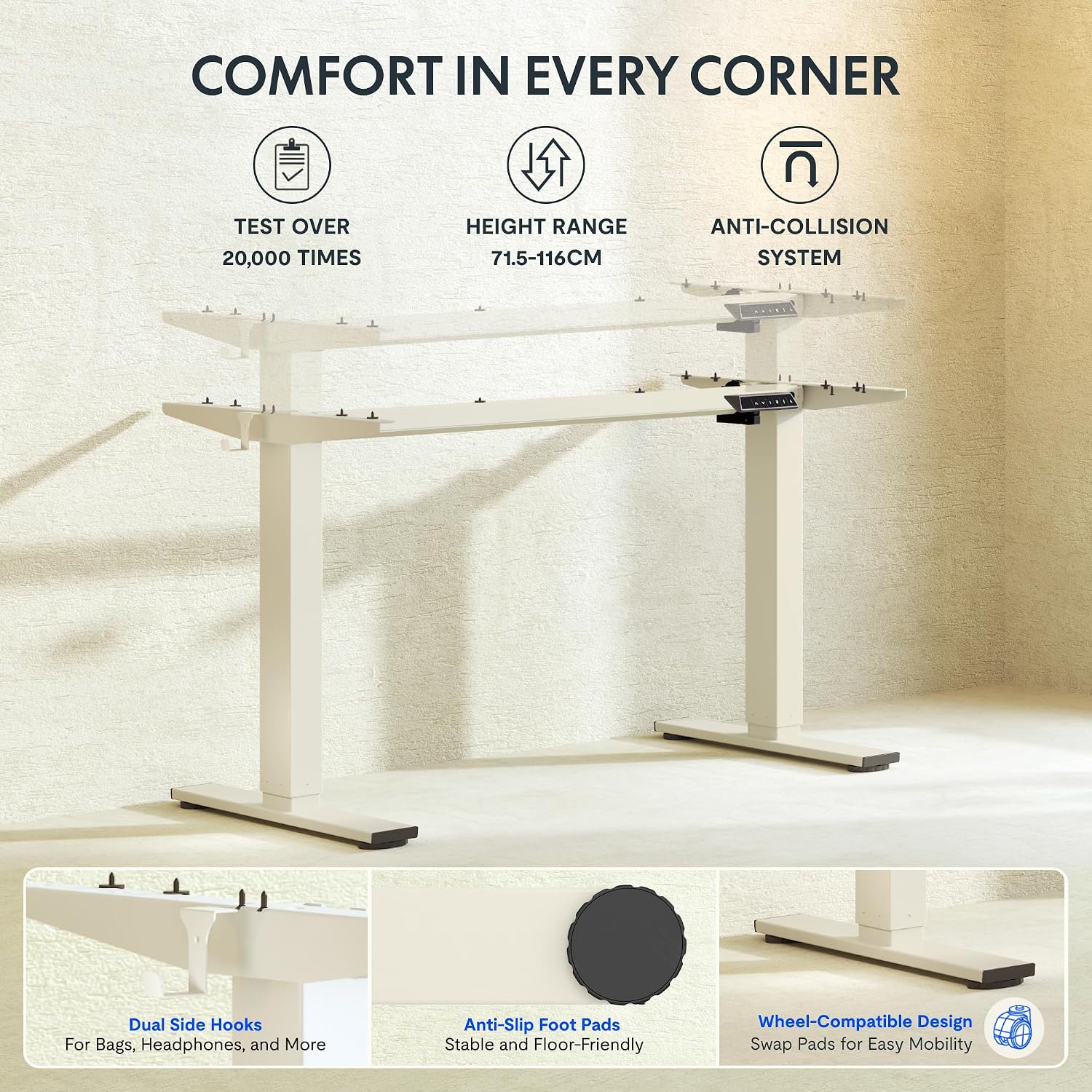 Thumbnail 4 de FLEXISPOT EN1 2-Stage Sit-Stand Desk Frame