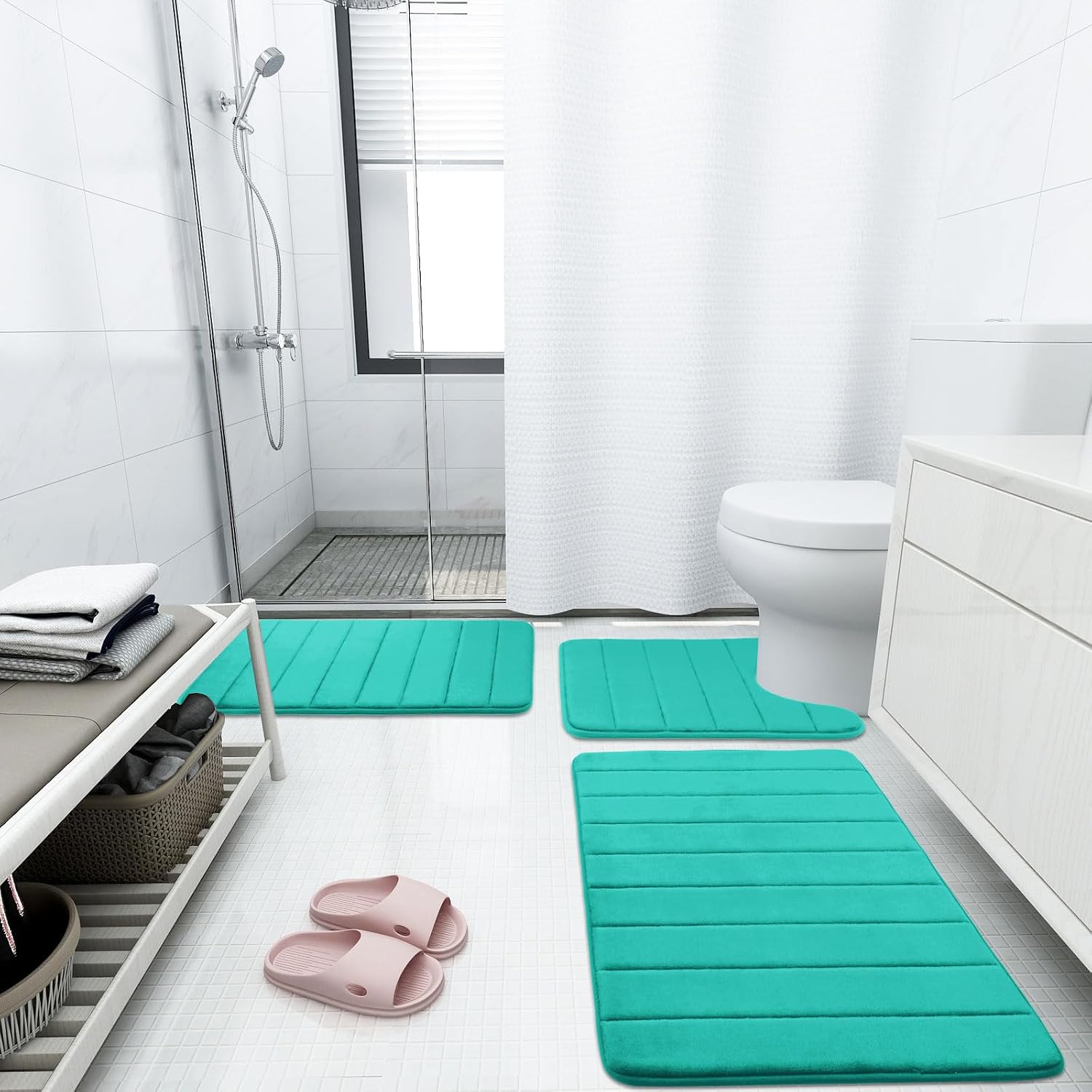 Detalle 2 de Buganda Memory Foam Bath Mat 24"×16" bath rug
