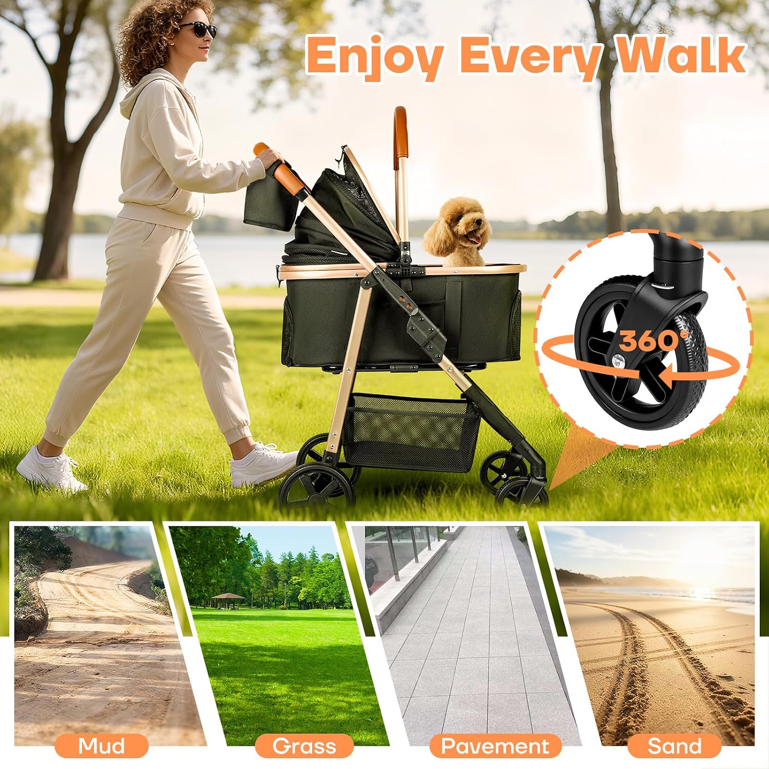 Detalle 1 de Pet Stroller, 3-in-1