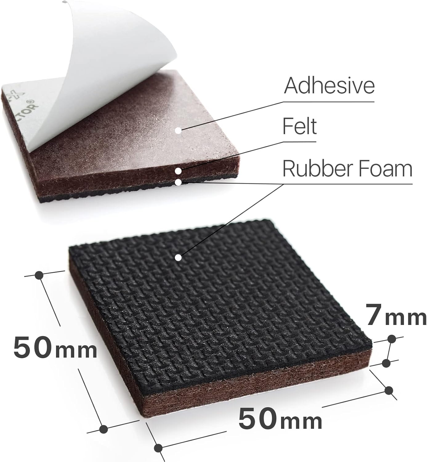 Thumbnail 1 de FURNITURE PADS X-PROTECTOR Premium Non Slip Pads (16 x 50mm) – Floor Protectors for Furniture Feet