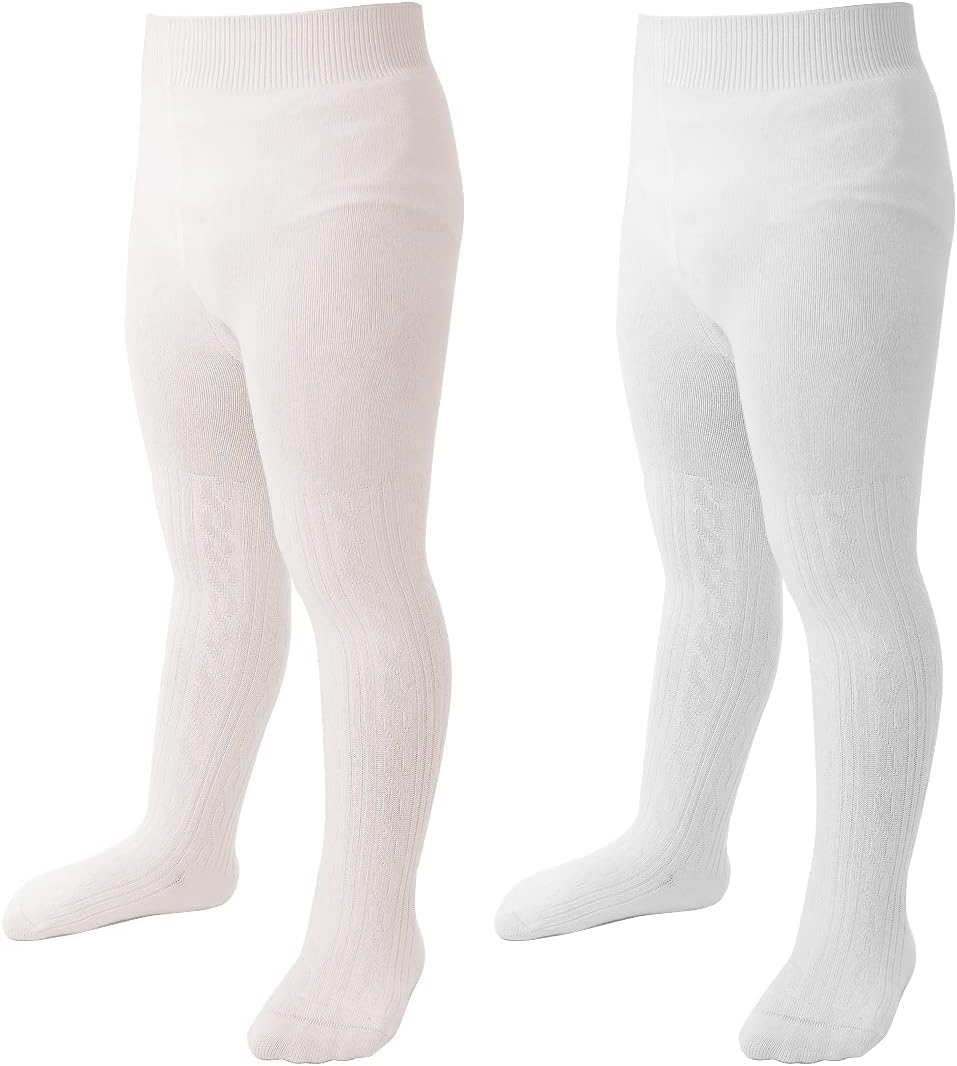 Marchare Baby Girls Thick Cable Knit Tights – Warm, Soft and Easy to Wear