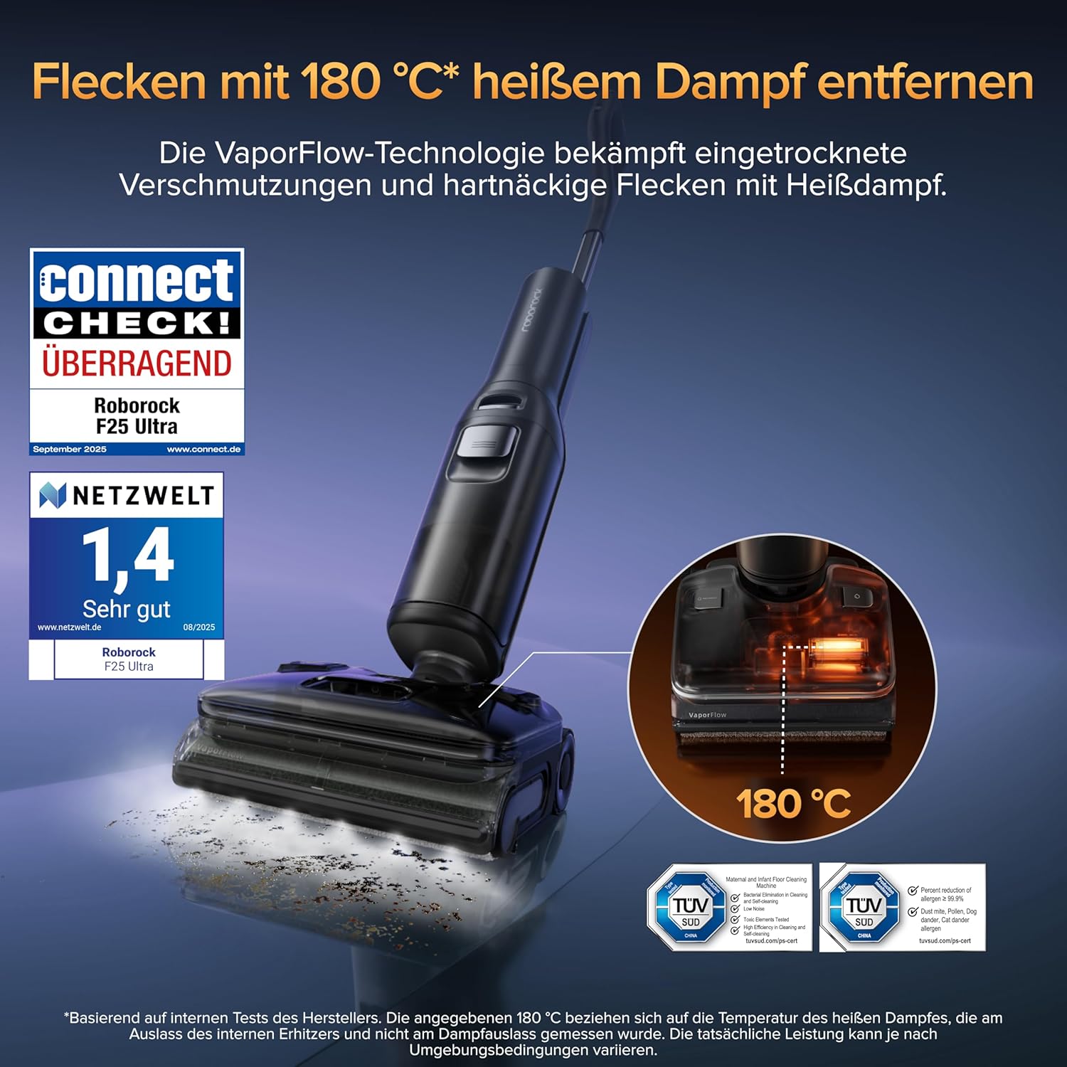 Thumbnail 1 de roborock F25 Ultra Nass-Trockenstaubsauger 180°C Dampfmopp