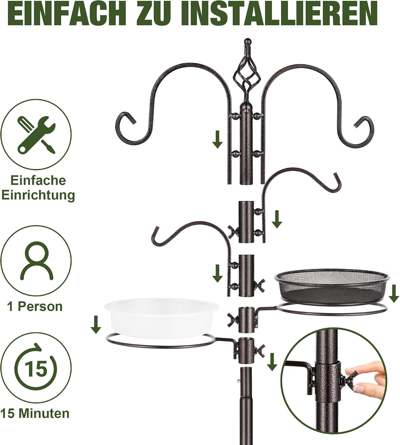 Detalle de Urban Deco Vogelfütterungsstation Kit 91 Zoll