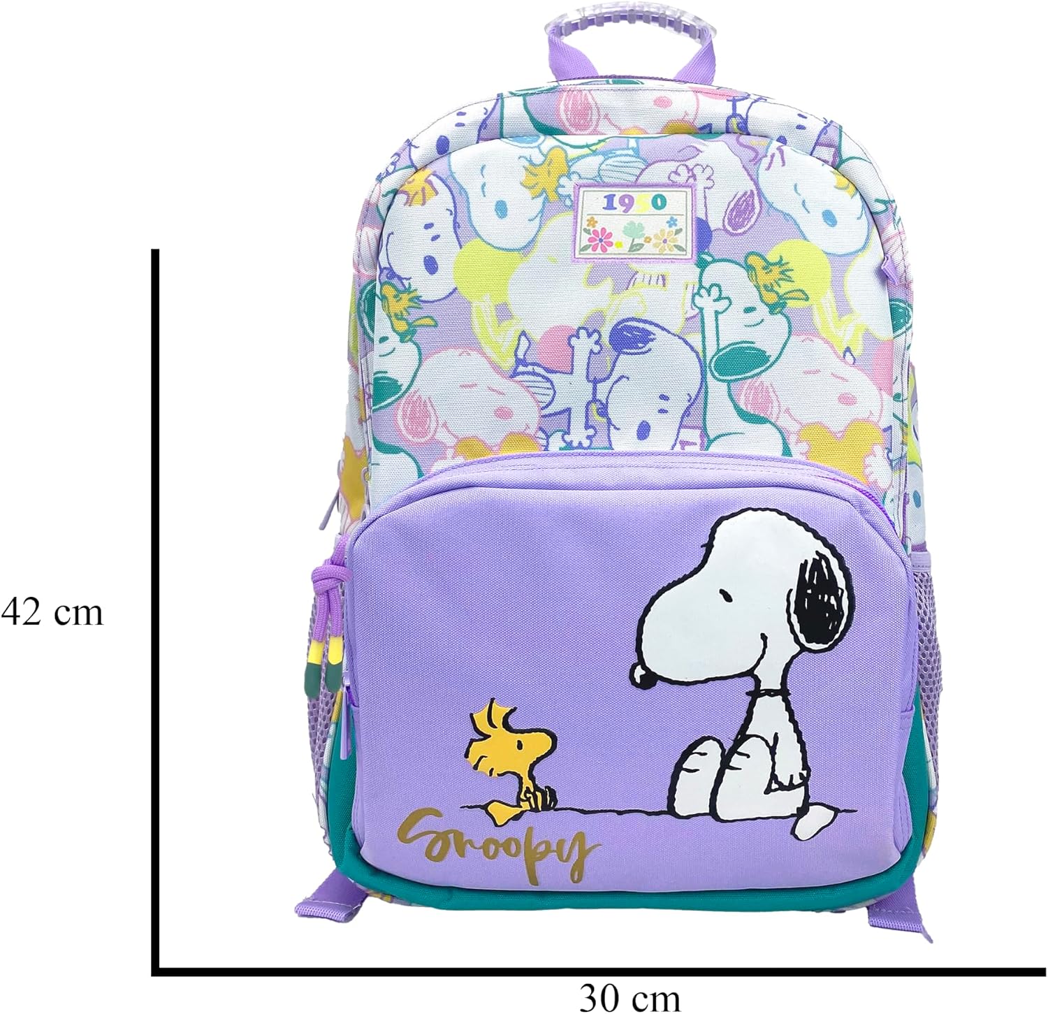 Detalle de CYPBRANDS Snoopy Sac à dos adaptable au chariot – multicolore violet, officiel
