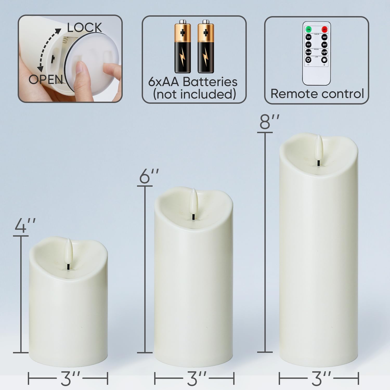 Thumbnail 6 de Homemory Flameless LED Candles with Remote, Timer, Water-Resistant Design
