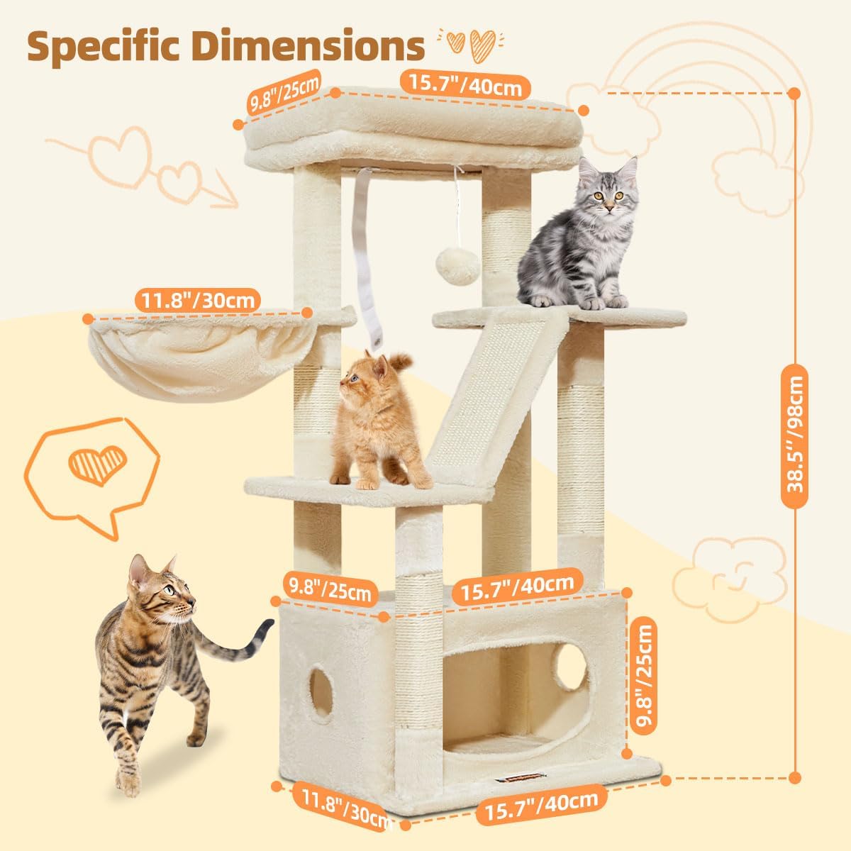 Detalle 2 de Taoqimiao Cat Tree 98cm for scratching