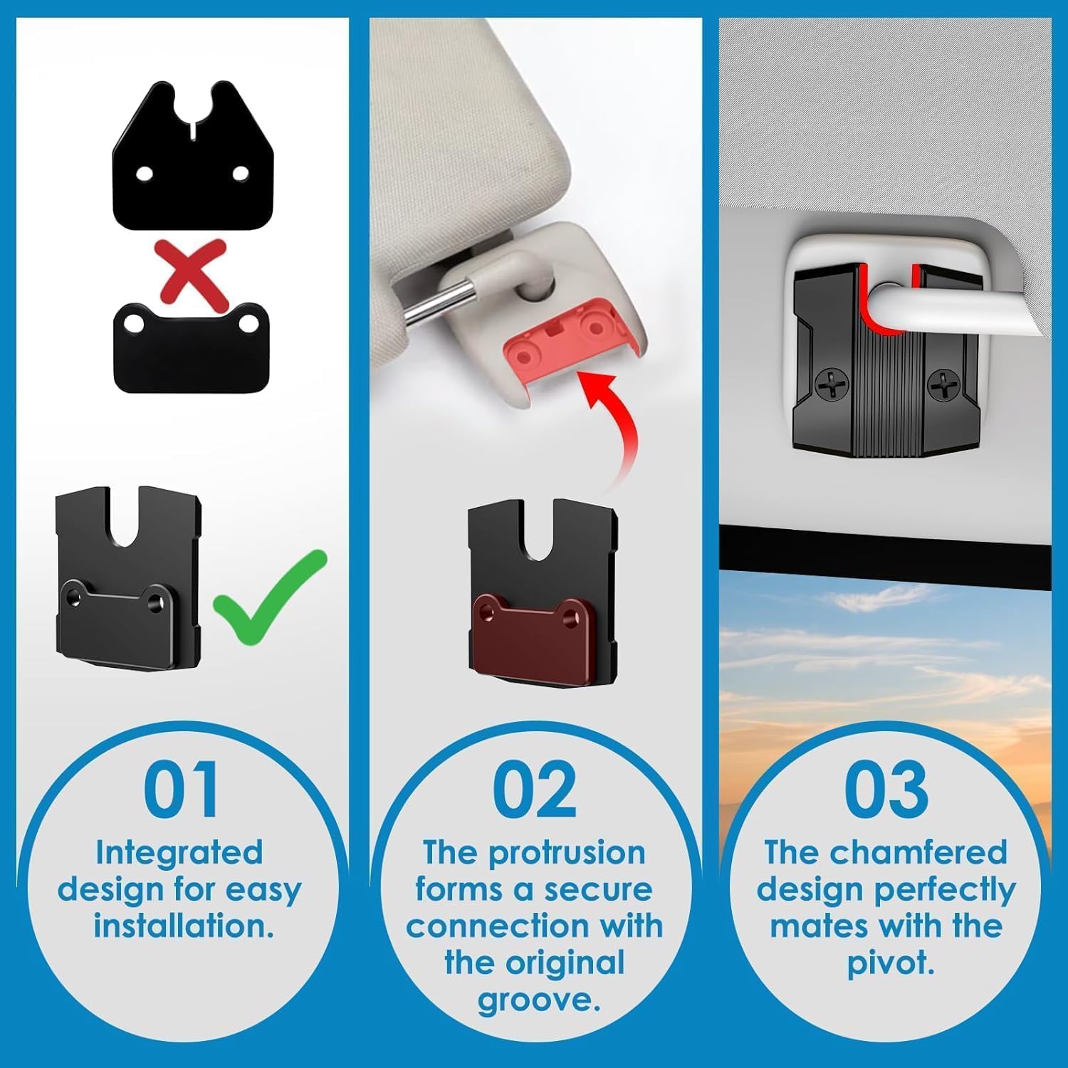 Detalle 2 de Dodge Ram 1500 Sun Visor Repair Kit, Aluminum