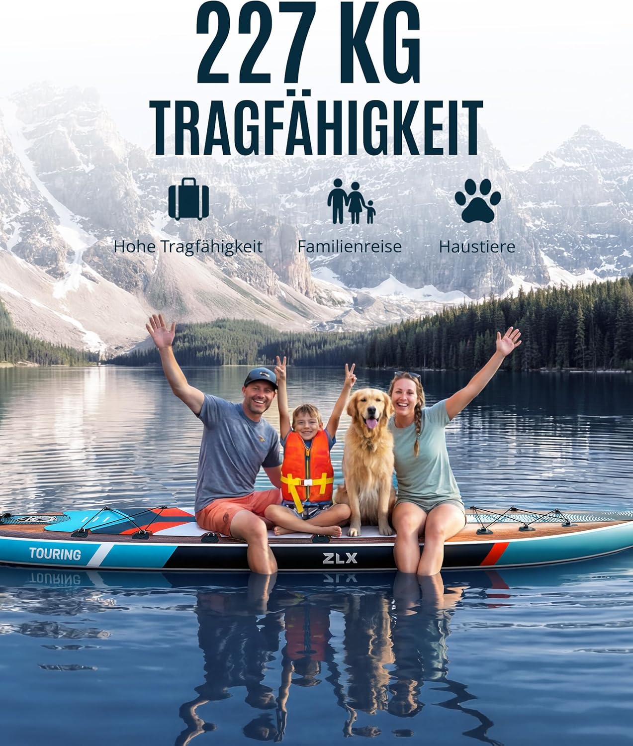 Detalle de ZLX Stand Up Paddling Board 350x83 cm – stabiles, vielseitiges SUP-Set für alle Könnensstufen