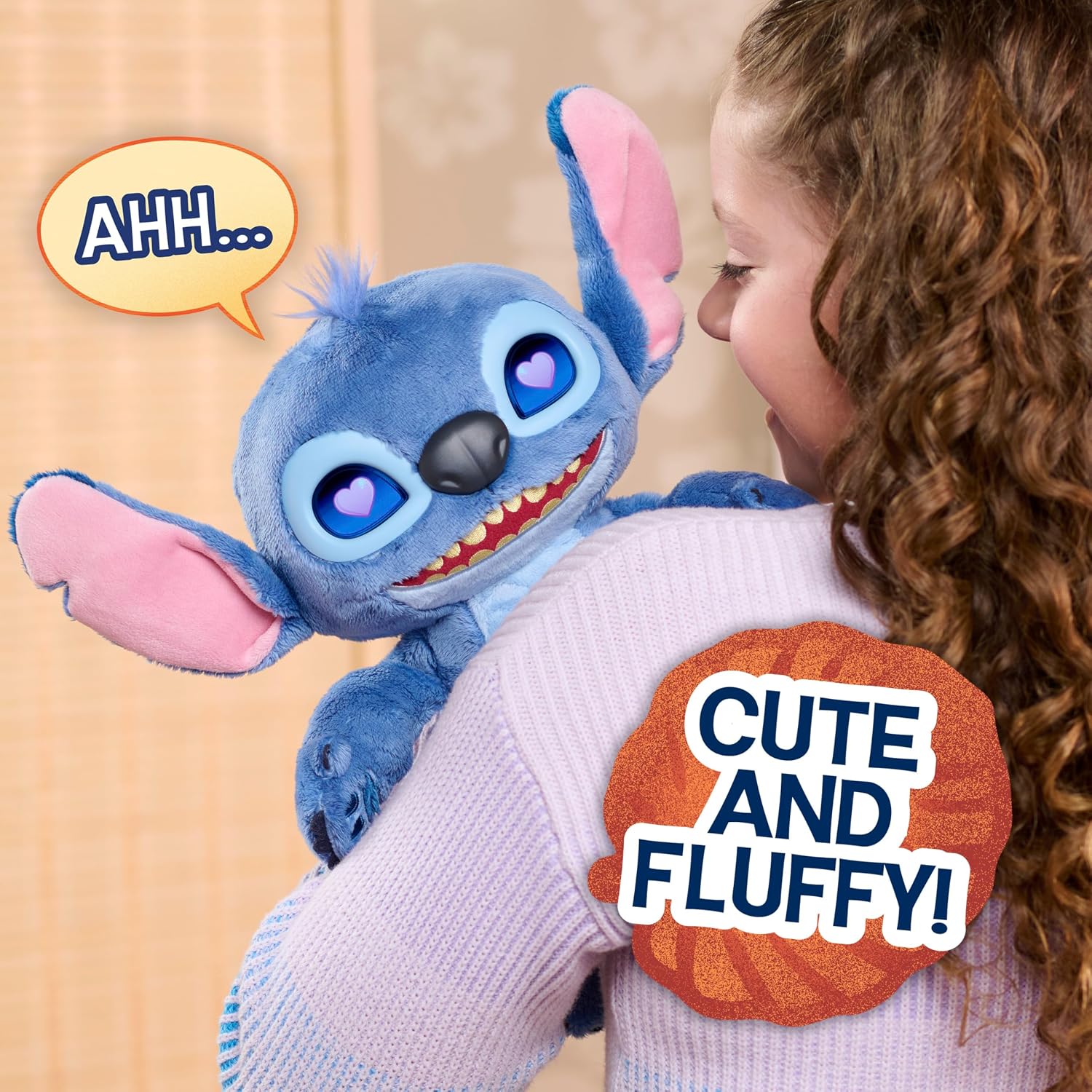 Detalle 1 de Just Play Disney Stitch Many Moods – interaktywny pluszak 14 cali, ekran LCD