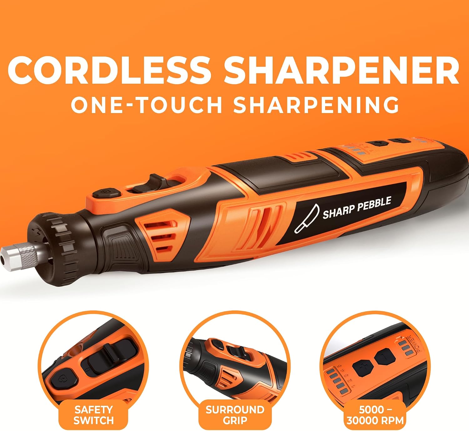 Detalle de Sharp Pebble CS2023 Cordless Chainsaw Sharpener Kit with Angle Guide