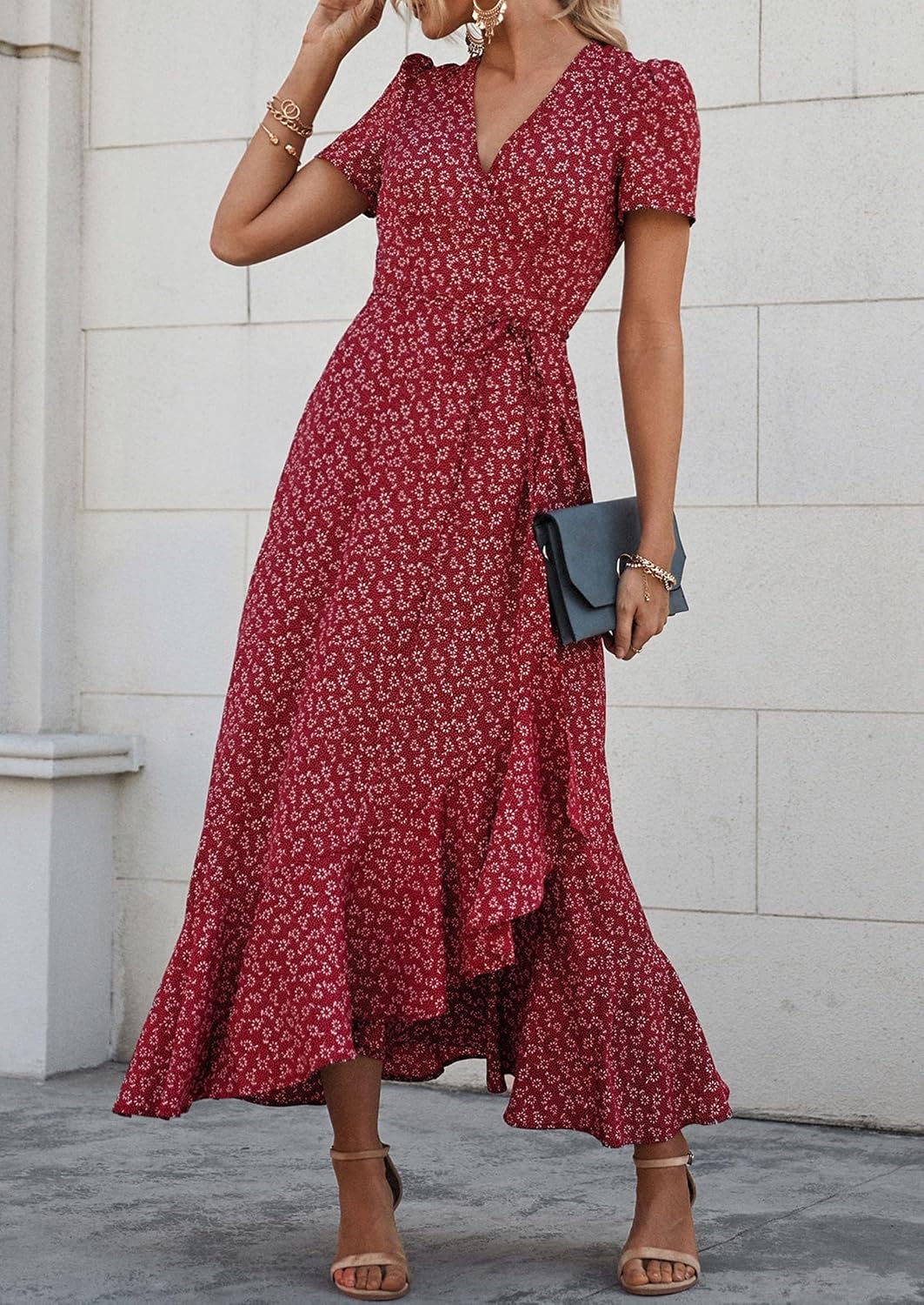 Detalle 2 de PRETTYGARDEN Boho Floral Maxi Dress