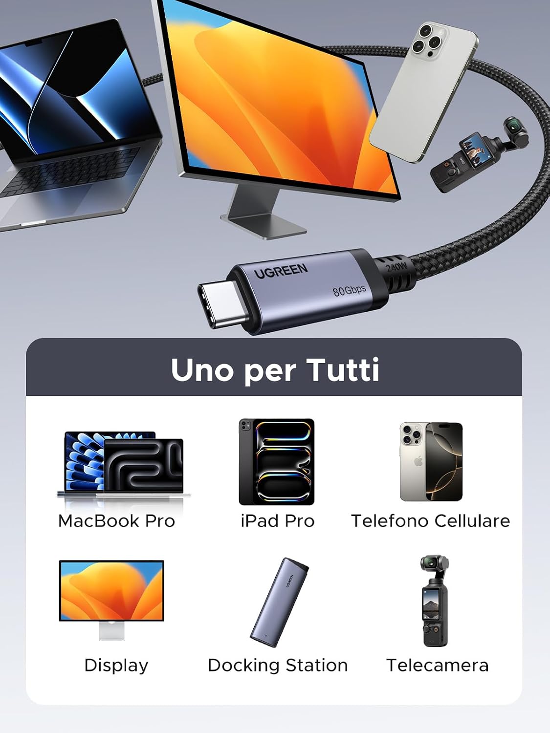 Thumbnail 6 de UGREEN USB4 80 Gbps 1 m Cavo video