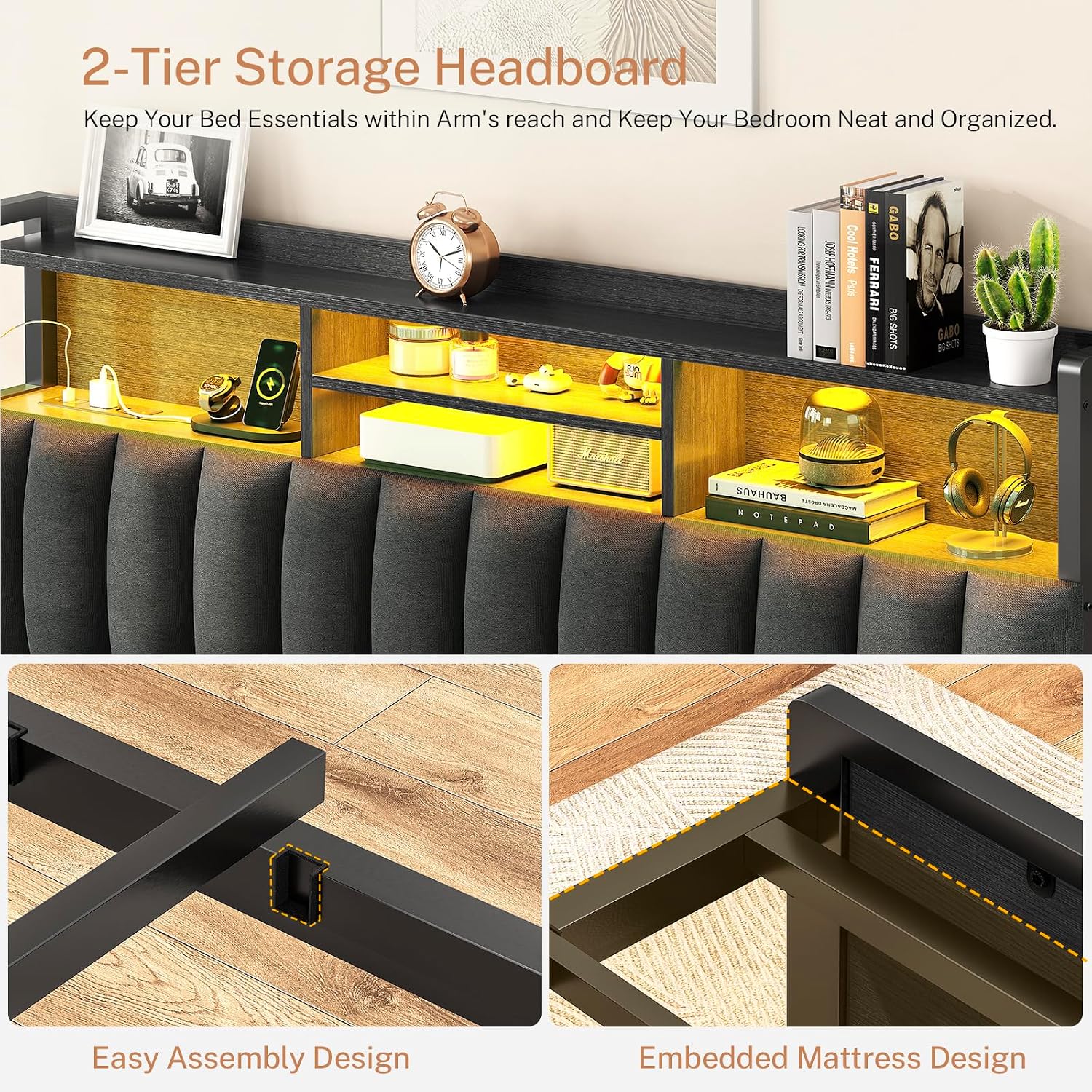 Detalle de TEENFON Queen Bed Frame