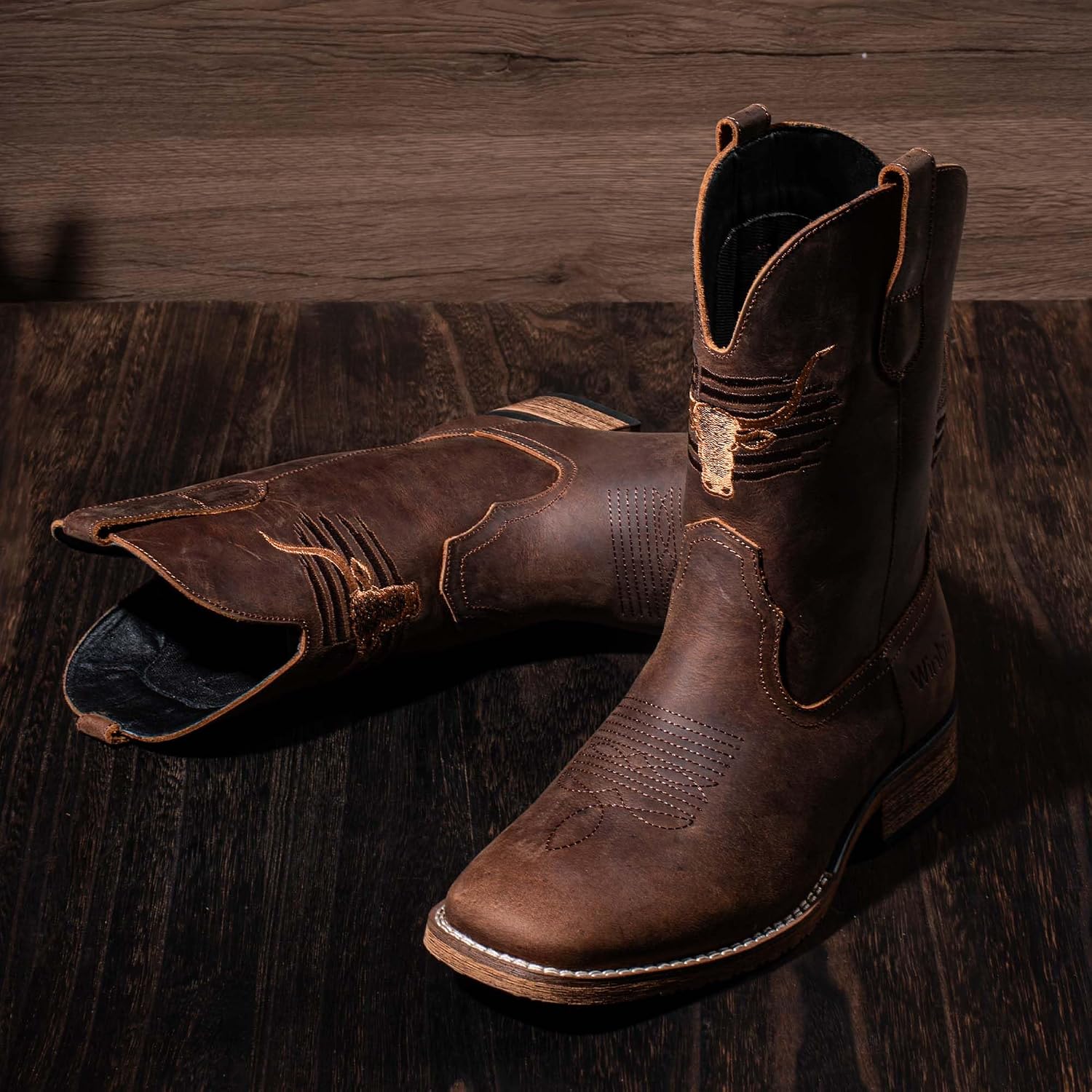 Thumbnail 4 de Winbird Men’s Square-Toe Cowboy Boots (Vegan or Genuine Leather) — Pull-On Western Boots with Slip-Resistant Outsole